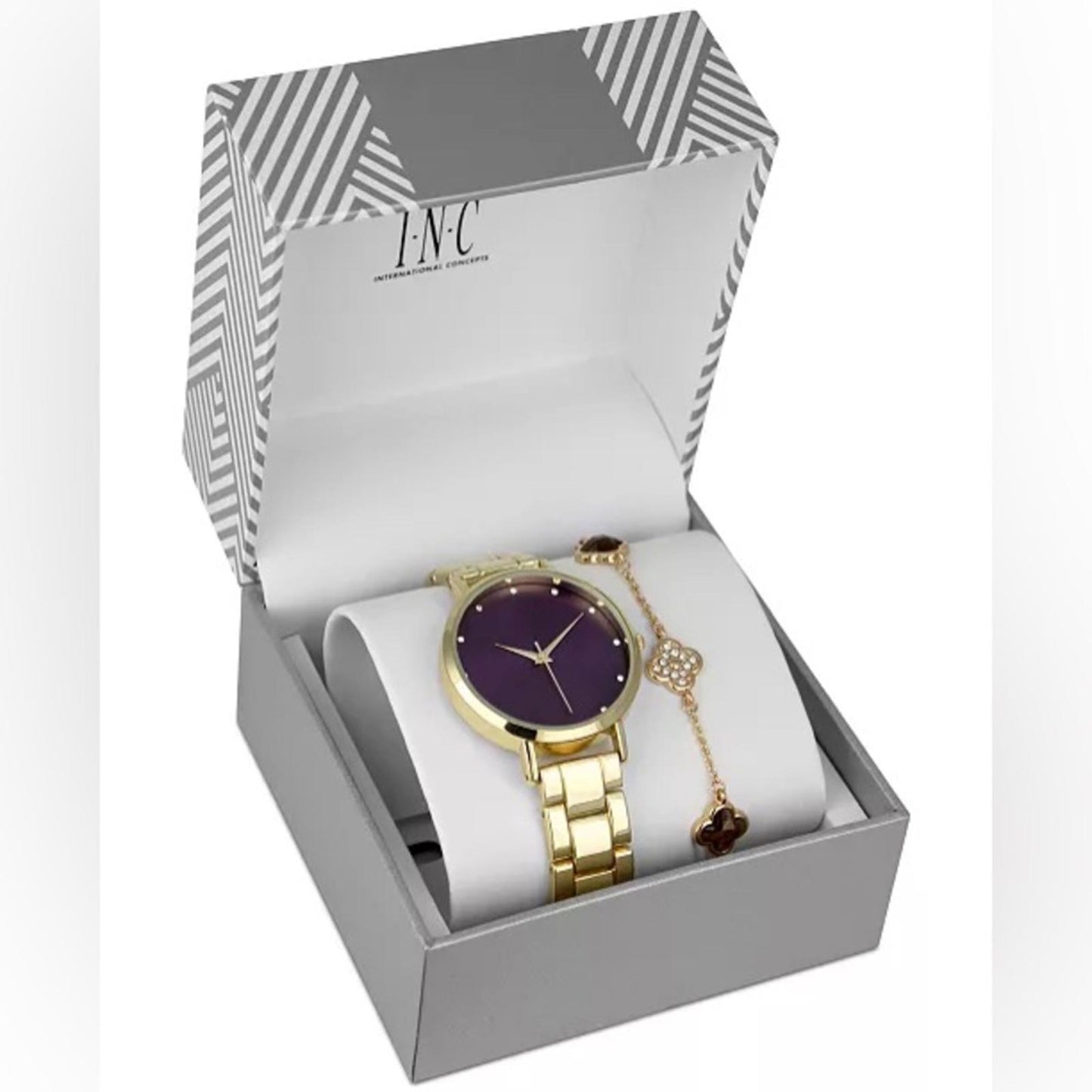 INC Gold-Tone Bracelet Watch 38mm & Bracelet Set, New in Box