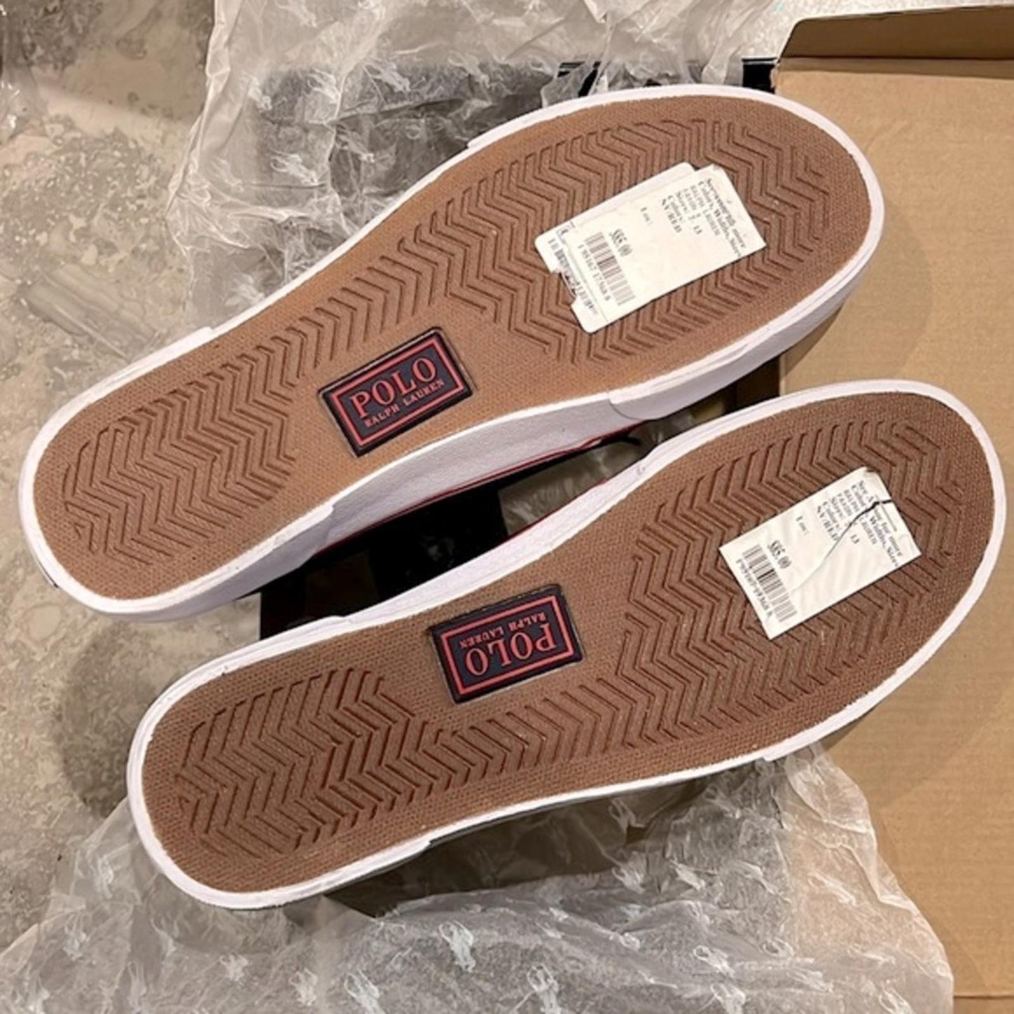 NWT Polo Ralph Lauren Men's Faxon x Logo Lace-Up Canvas Sneakers Navy, Size 10