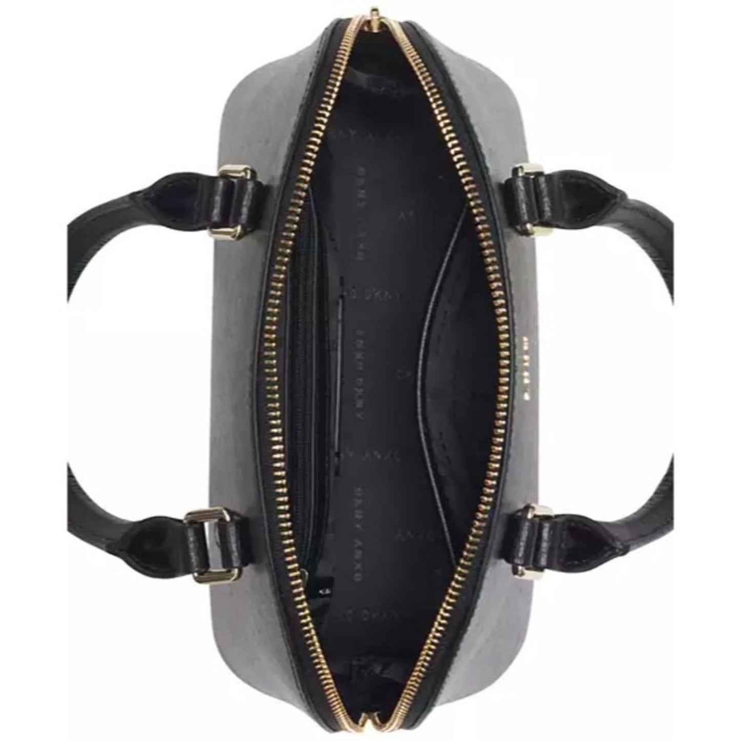 DKNY Bryant Dome Satchel with Convertible Strap, Black w/Gold Tone, New w/Tag