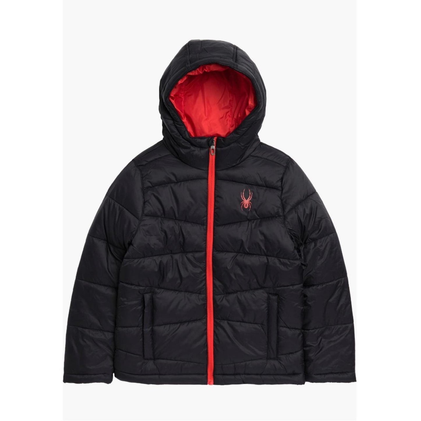 Spyder Kid’s District Hooded Puffer Jacket in Black Size L, New w/Tag