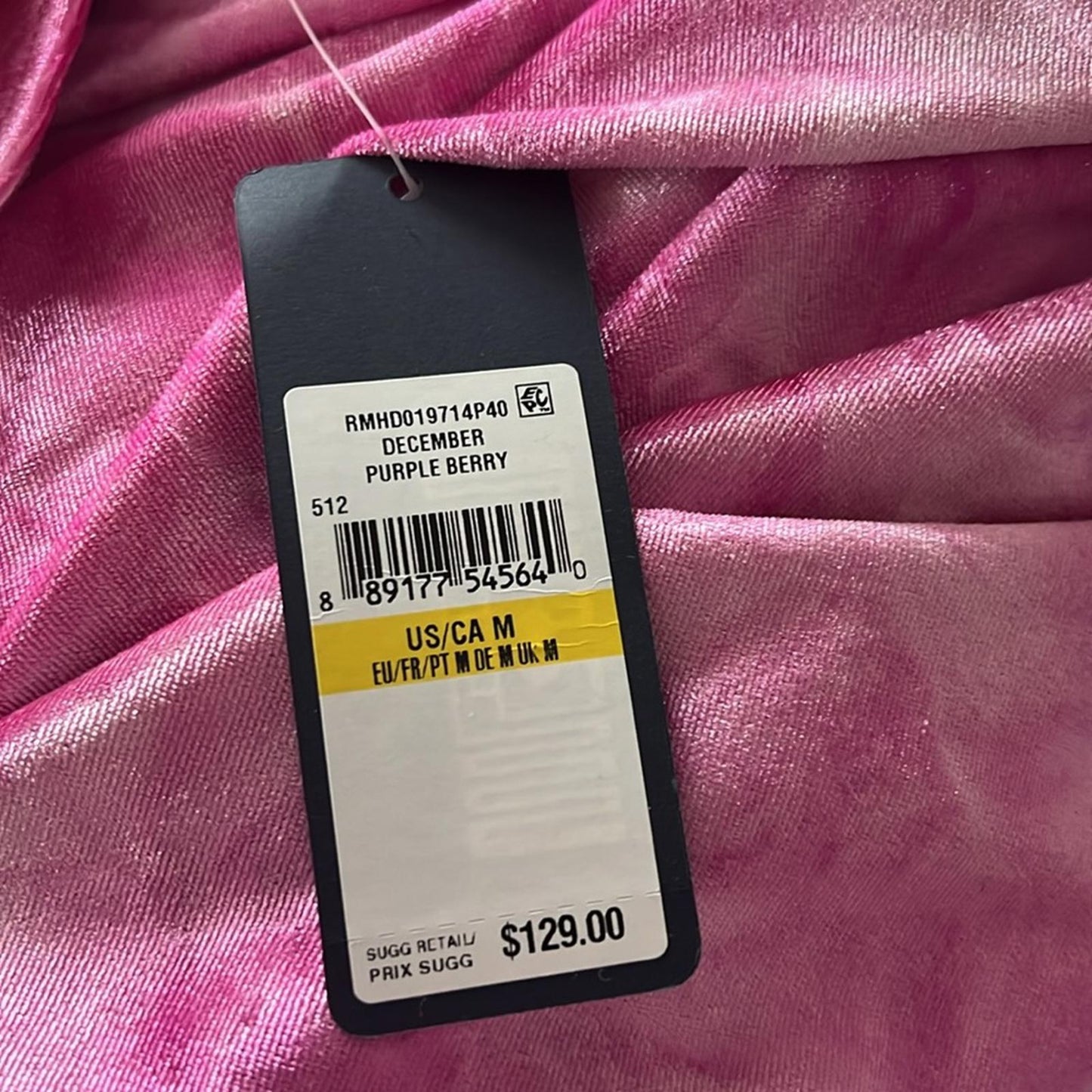 Rachel Rachel Roy Velvet Tie-Dye Midi Sheath Party Dress, Pink Size M New w/Tag