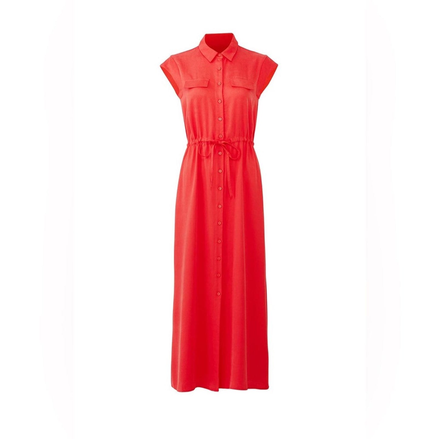 Lavand Shirtdress with Drawstring in Red, Size S Retail $114