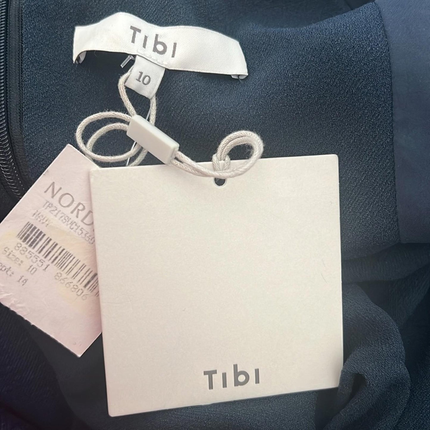 TIBI Ruched Convertible Bell Sleeve Cinched Stretch Crepe Dress Size 10 NWT $595