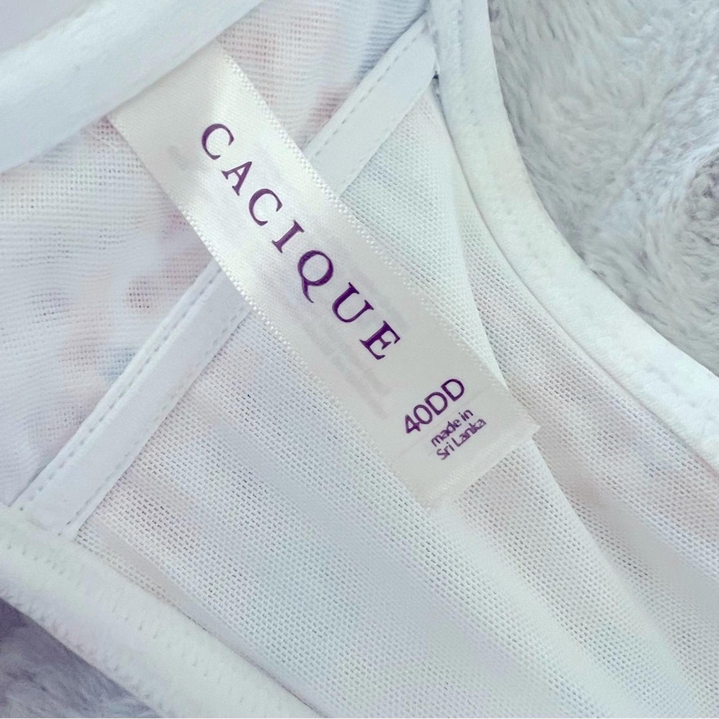 Cacique Floral Lace Racerback Push Up T-Shirt Bra, Size 40DD