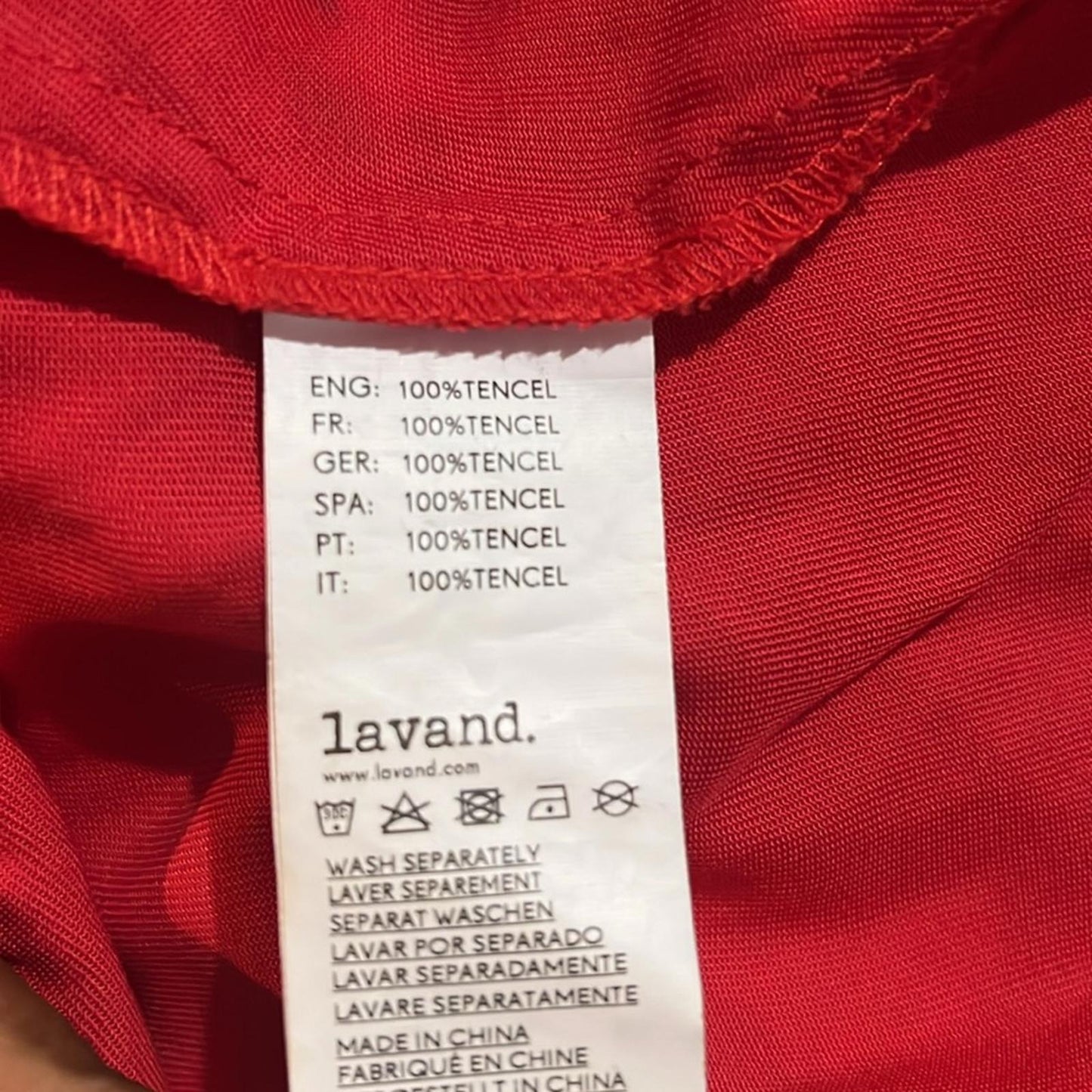 Lavand Shirtdress with Drawstring in Red, Size S Retail $114