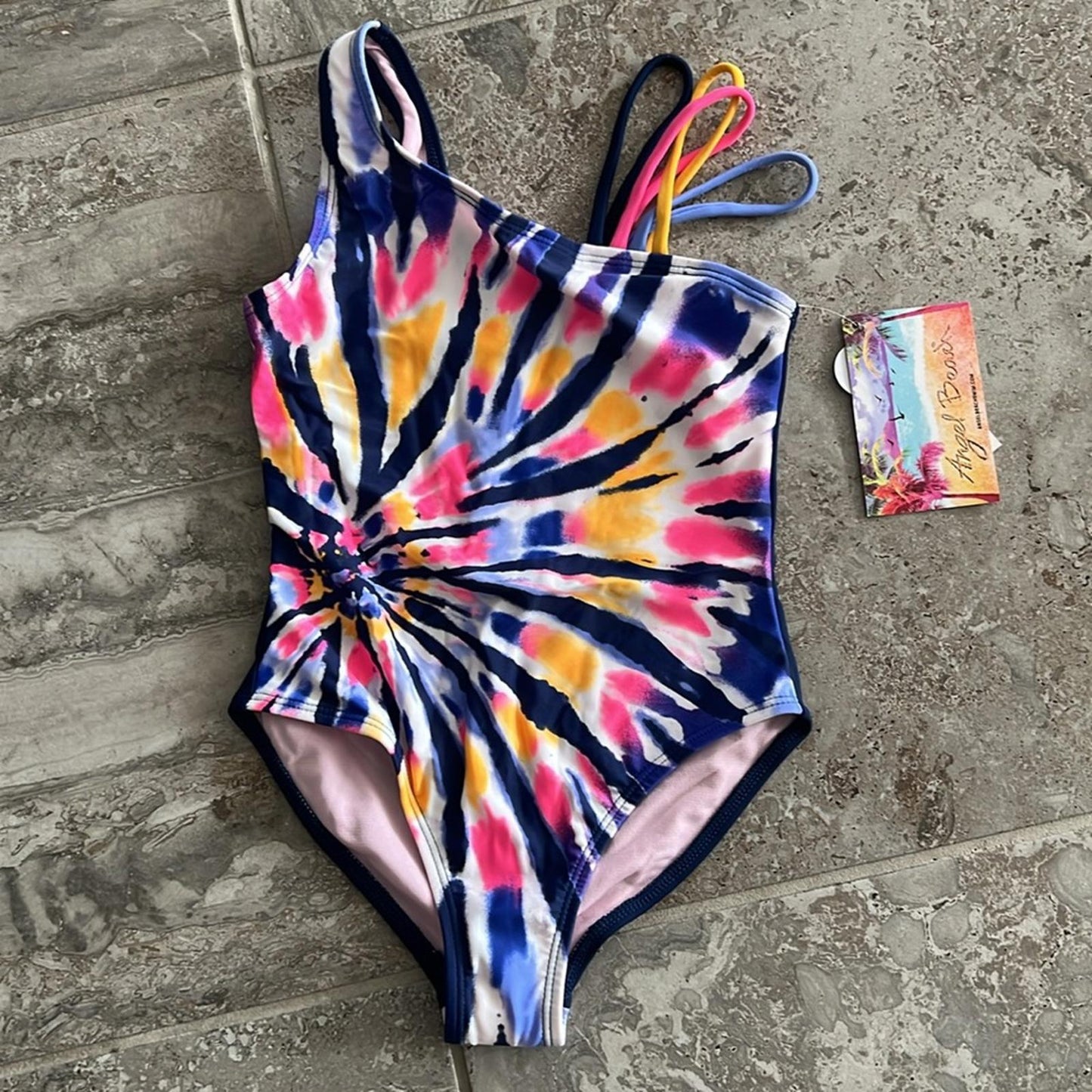 Angel Beach Girls One Piece Swimsuit w/UV Protection IPF 50+ Size 8 New w/Tag