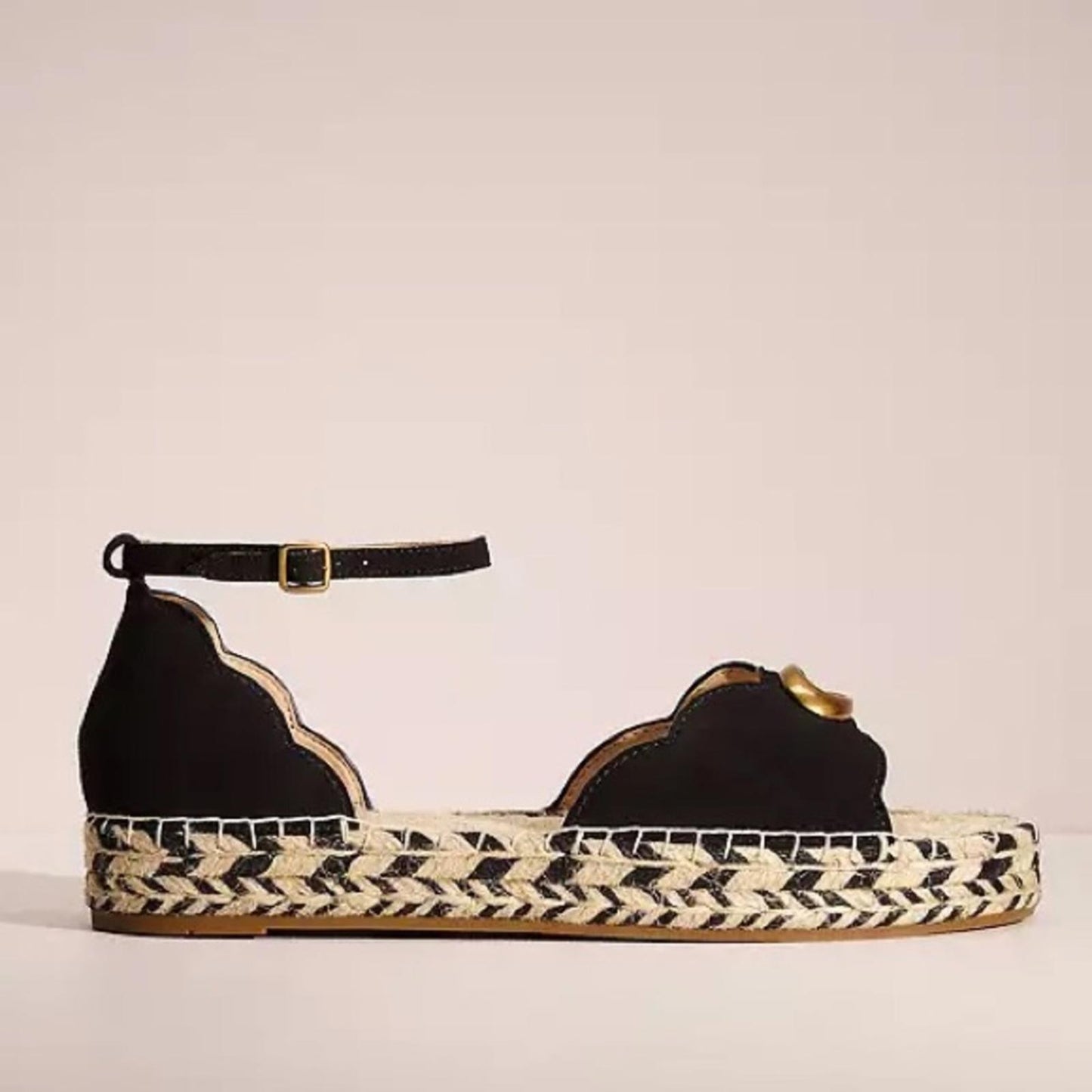 Coach Women's Dillon Espadrille Sandals in Black, Size 11 New in Box
