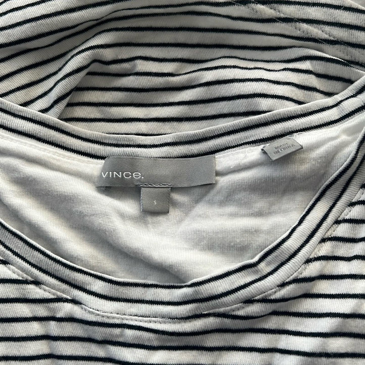 Vince Classic Stripe Side-Tie Dress, White/Black Size S EXCELLENT! Retail $225