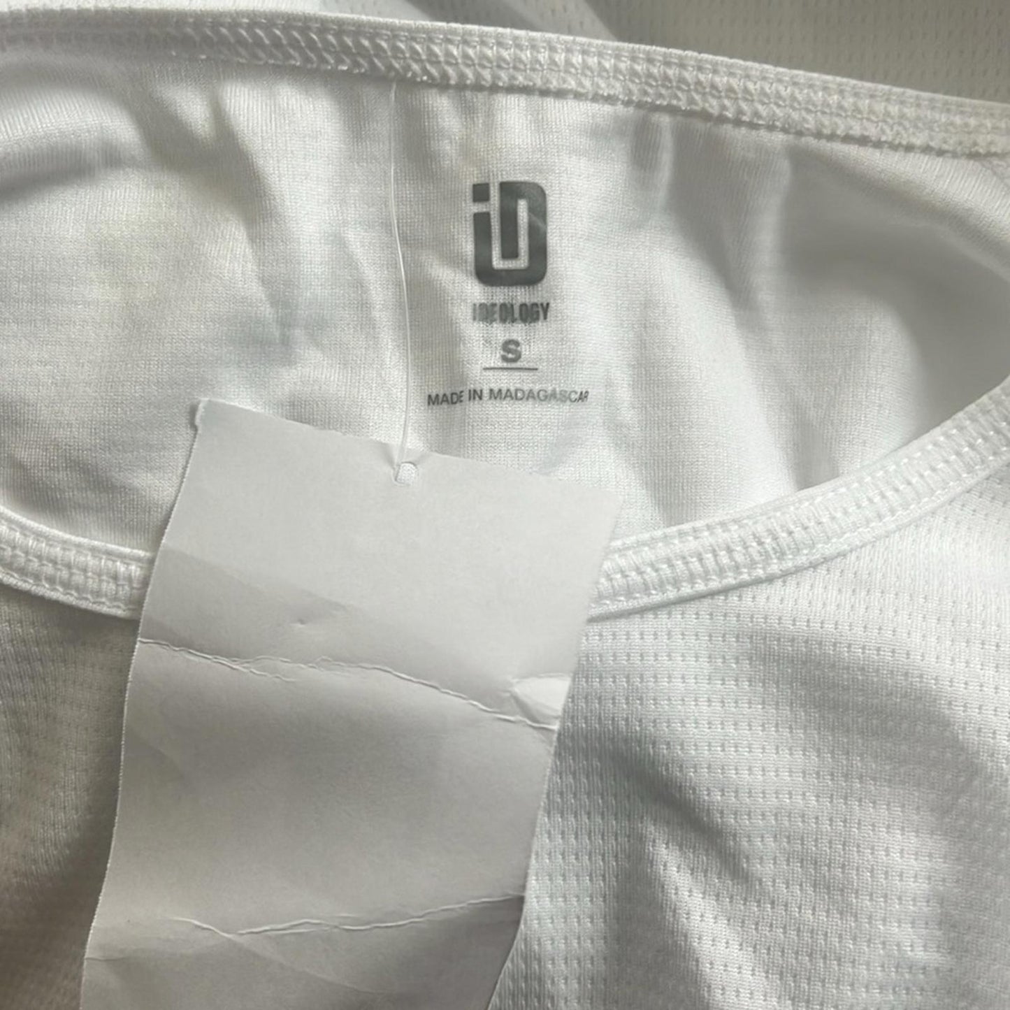ID-Ideology Birdseye Mesh T-Shirt in White, Size S New w/Tag