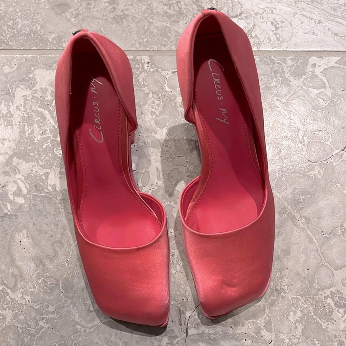 Circus Sam Edelman Rosemary Square-Toe D'Orsay Pumps, Punk Pink Satin Size 6 NEW