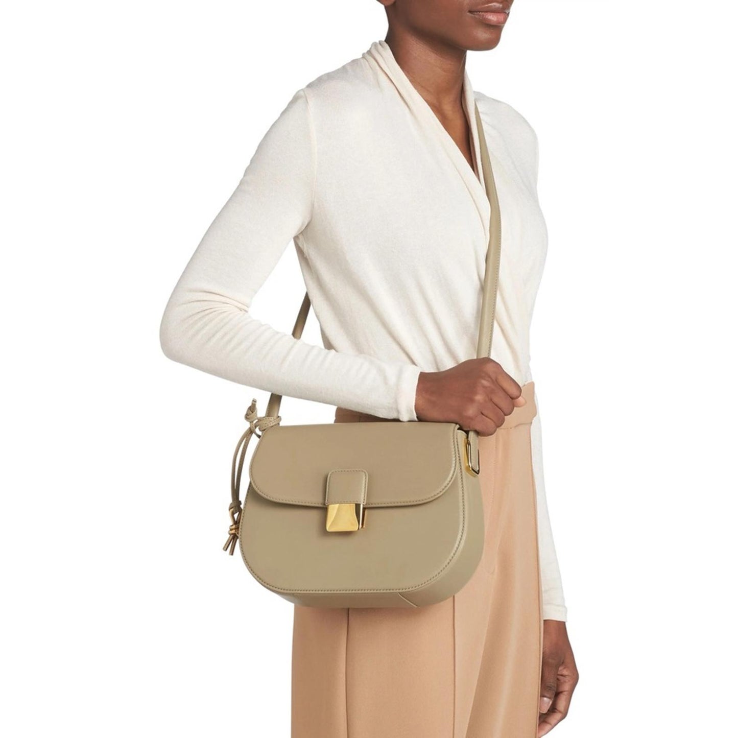 Bottega Veneta Desiree Crossbody Bag in Taupe Leather w/Dust Bag #R00197211S