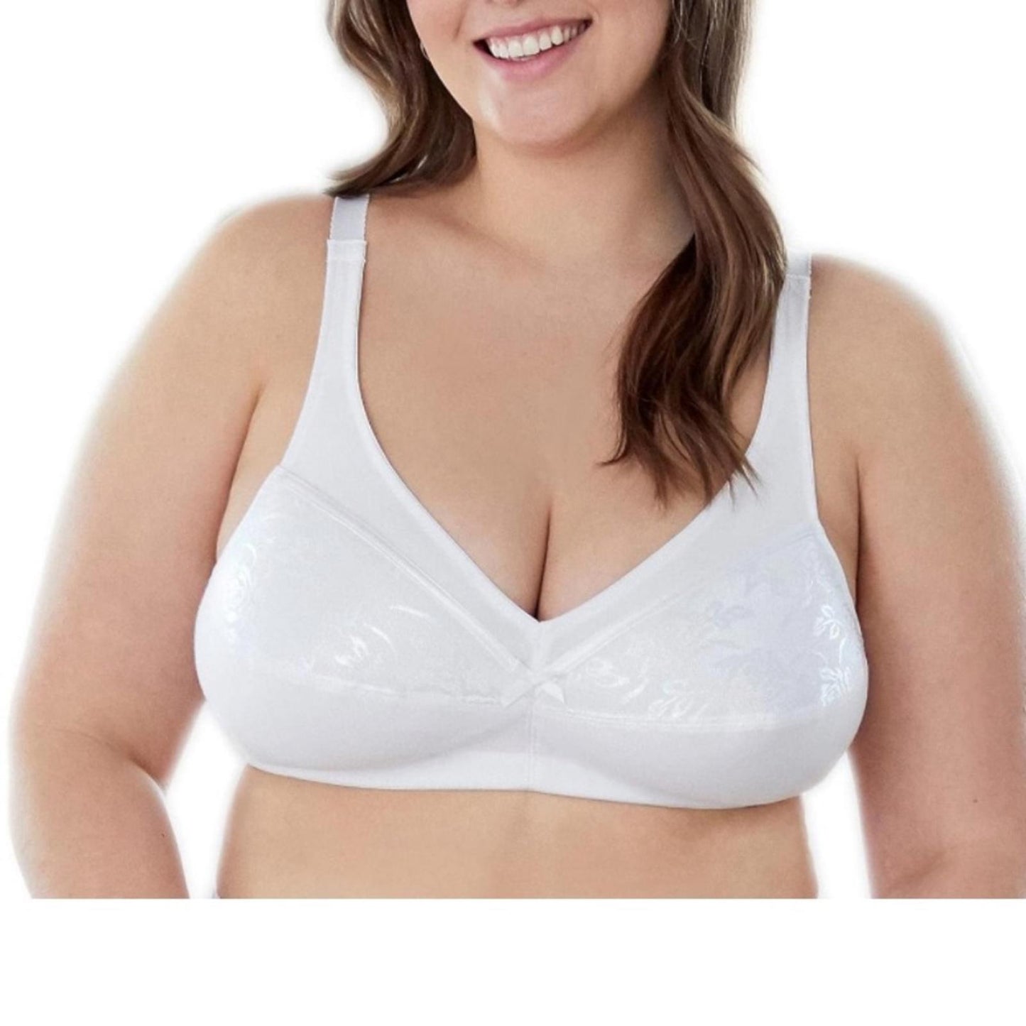 Bestform Floral Trim Wireless Cotton Bra with Lightly-Lined Cups, Size 42DD NWT