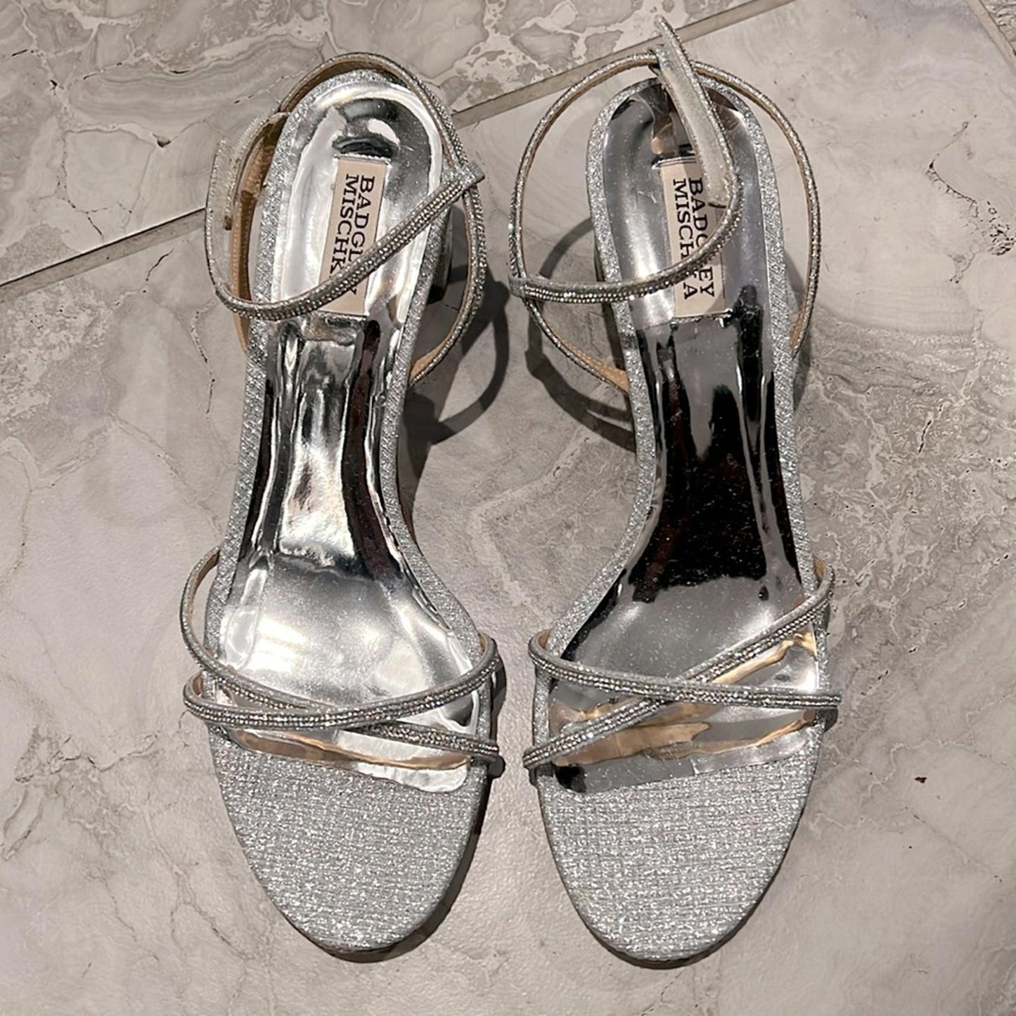 Badgley Mischka Ultima Strappy Block Heel Sandals, Size 11 New in Box w/Dust Bag