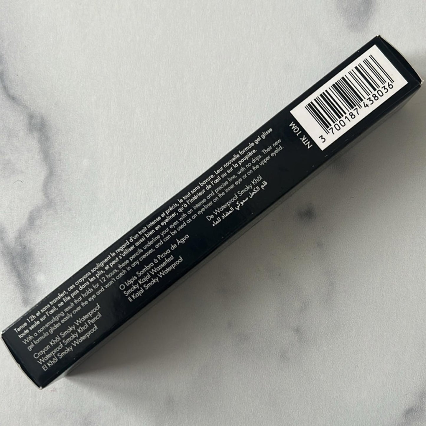 Black|Up Paris NO TRANSFER 12hr Wear Waterproof Kohl Pencil NKT 10M, NEW