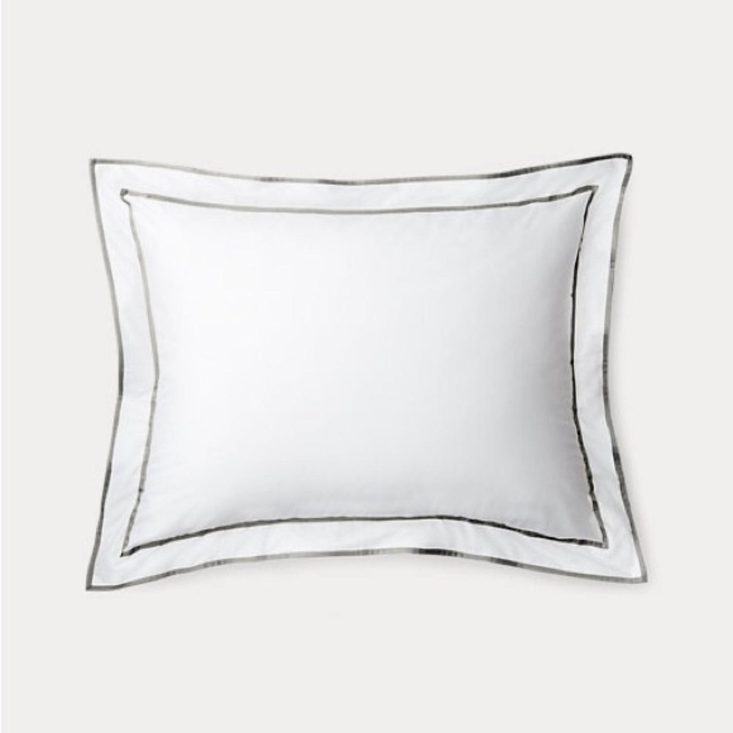 X2 Ralph Lauren KING Spencer Sateen Border Shams in Stone Grey New w/Tag $135/ea