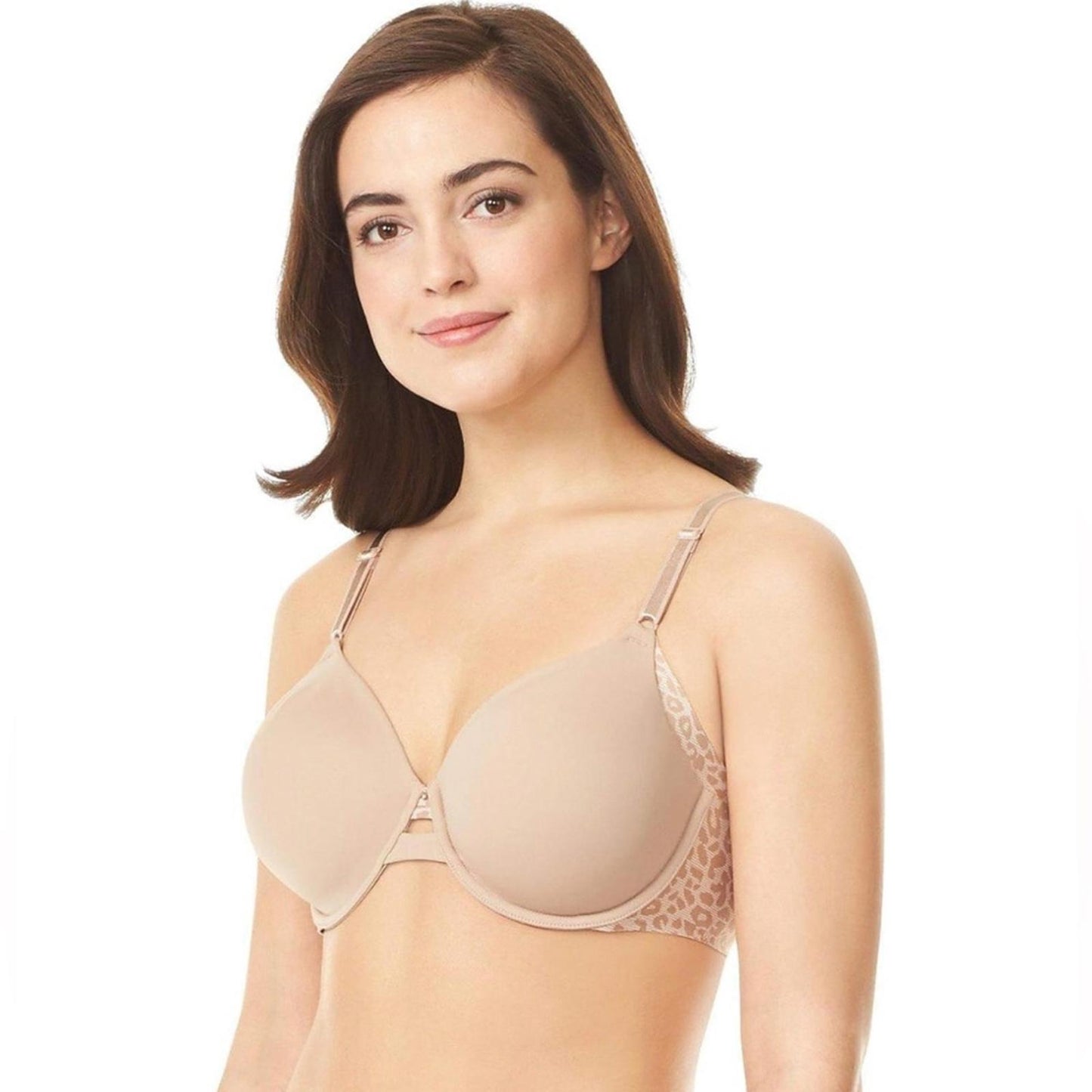 Olga Full Figure No Side Effects Underwire 2ply Animal Print Bra, Size 44DD