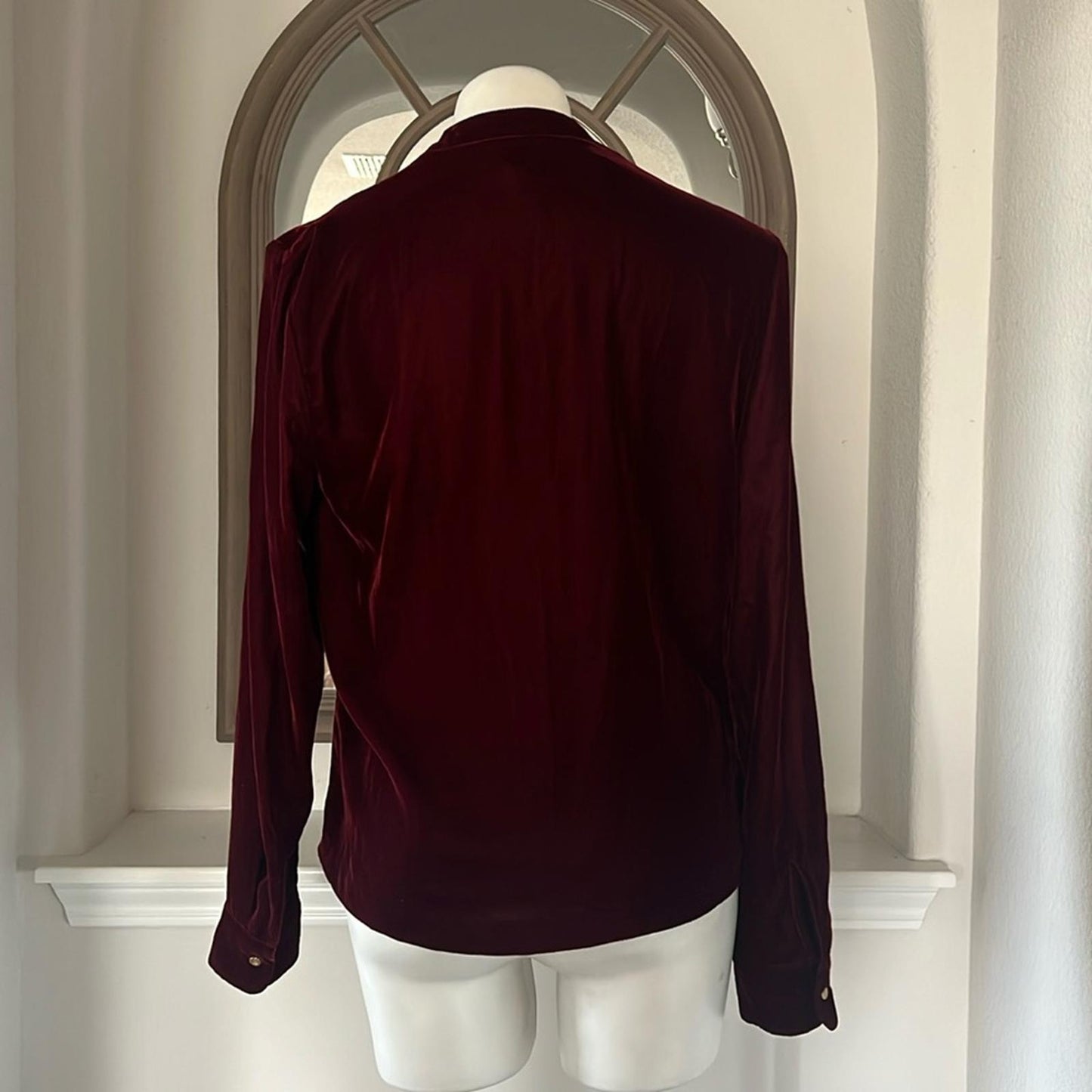 Lauren Ralph Lauren Pleated Velvet Surplice Blouse, Size 6 NEW $165