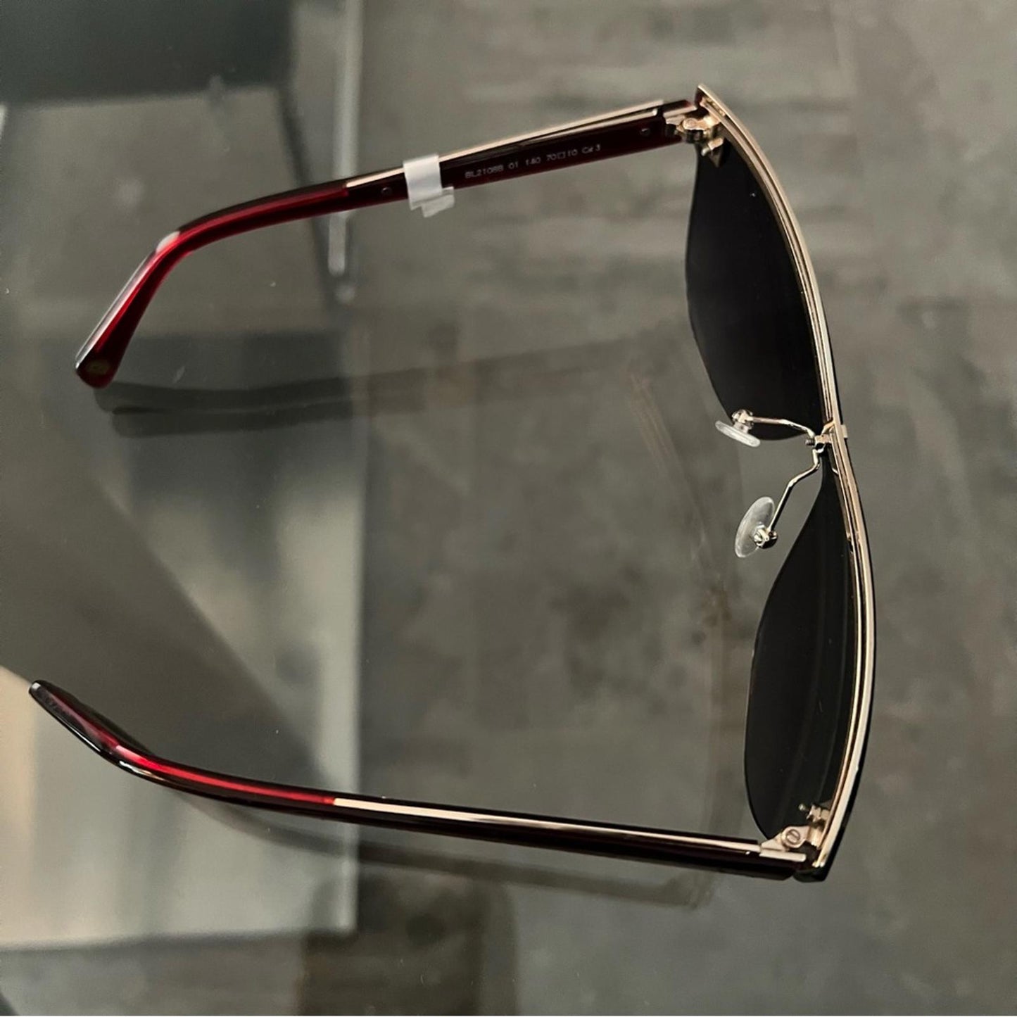 BALMAIN Sunglasses with Red Frames 70MM + Case New w/Tag