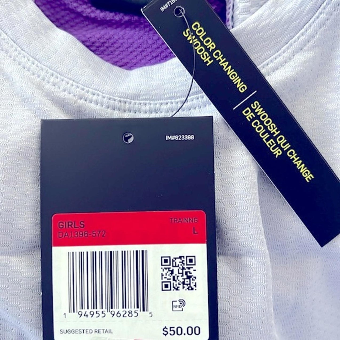 NIKE Purple Instacool Training Top, Size L New w/Tag