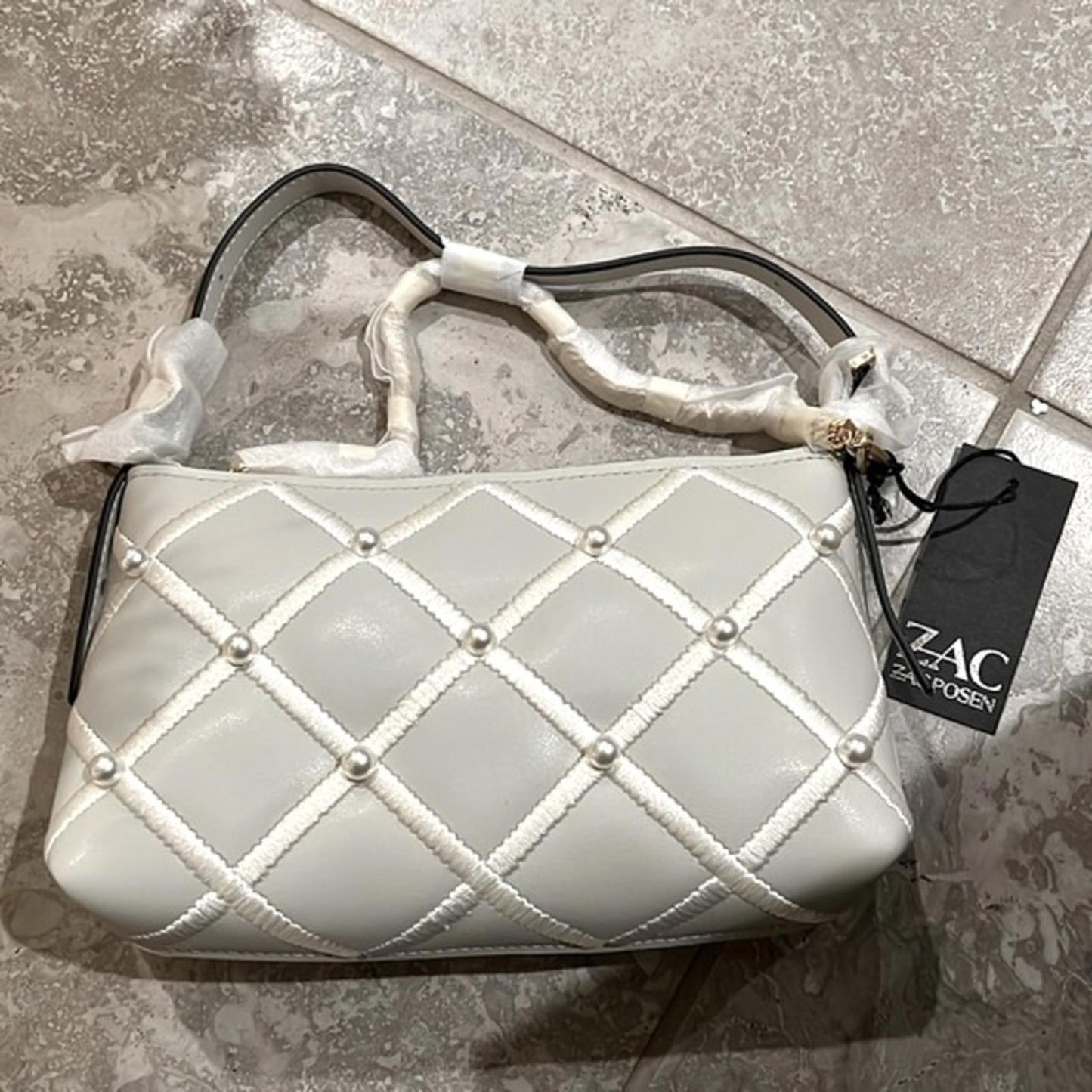 ZAC POSEN Zip Top Crossbody Bag in Moonlight, New w/Tag Retail $250