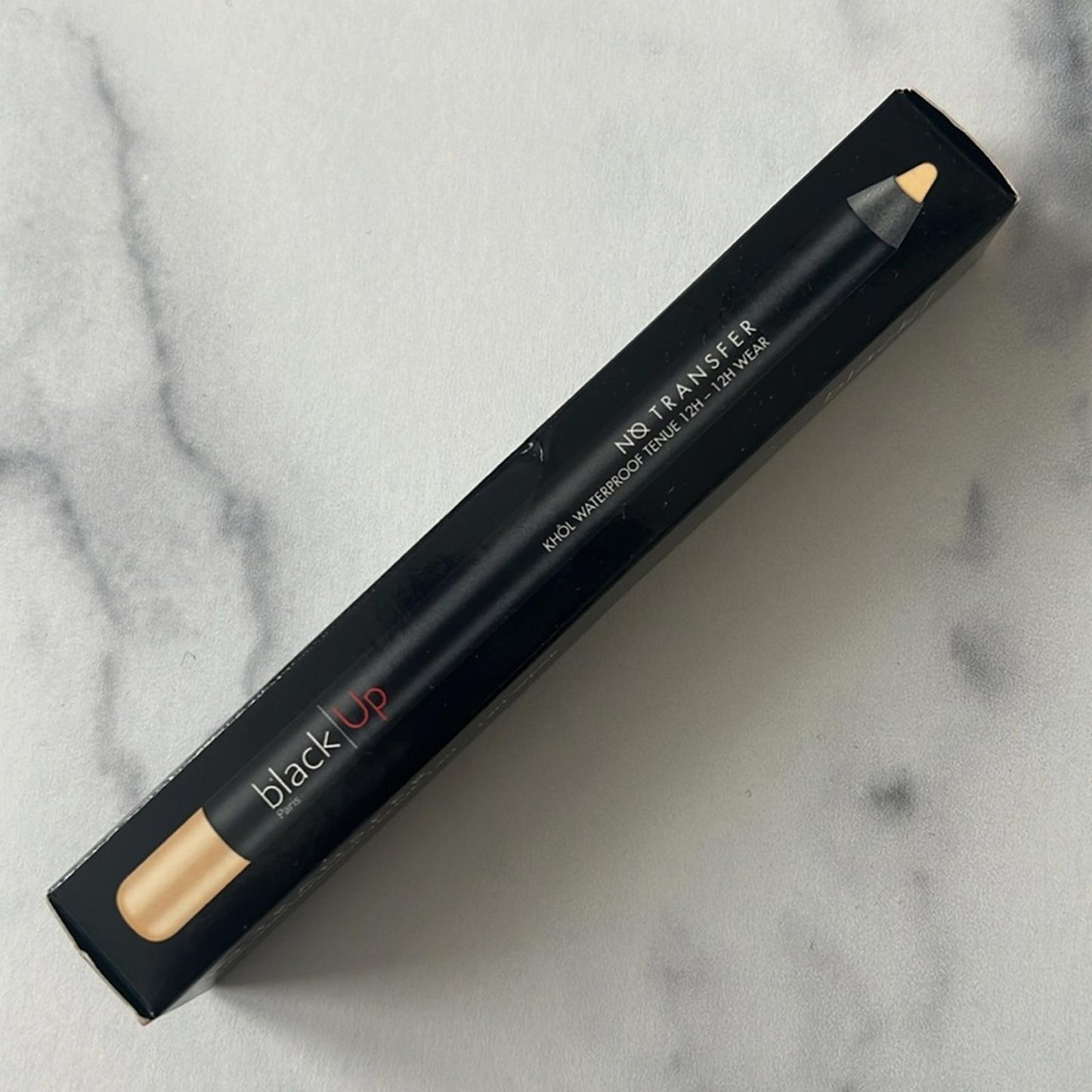Black|Up Paris NO TRANSFER 12hr Wear Waterproof Kohl Pencil NKT 10M, NEW