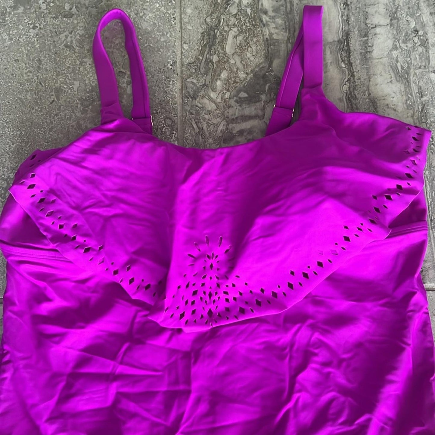 AVA & VIV One Piece Swimsuit, Pink Fuchsia Size 16W