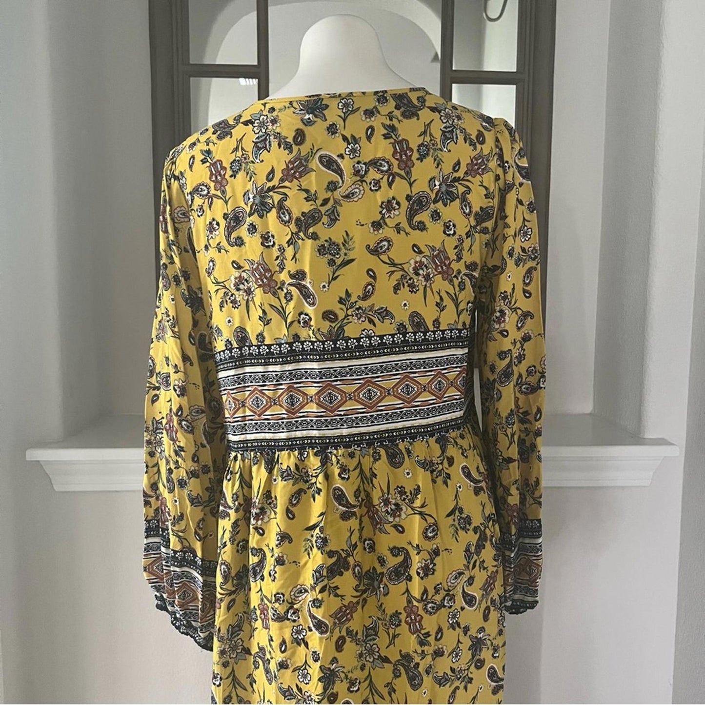 Luxology Women's Boho Border Midi Dress, Size L