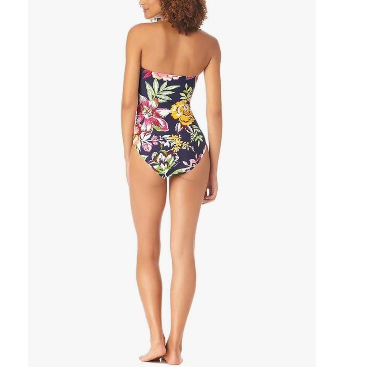 Anne Cole STRAPLESS Twist Front Shirred One-Piece Swimsuit, Size 8 NEW w/Tag
