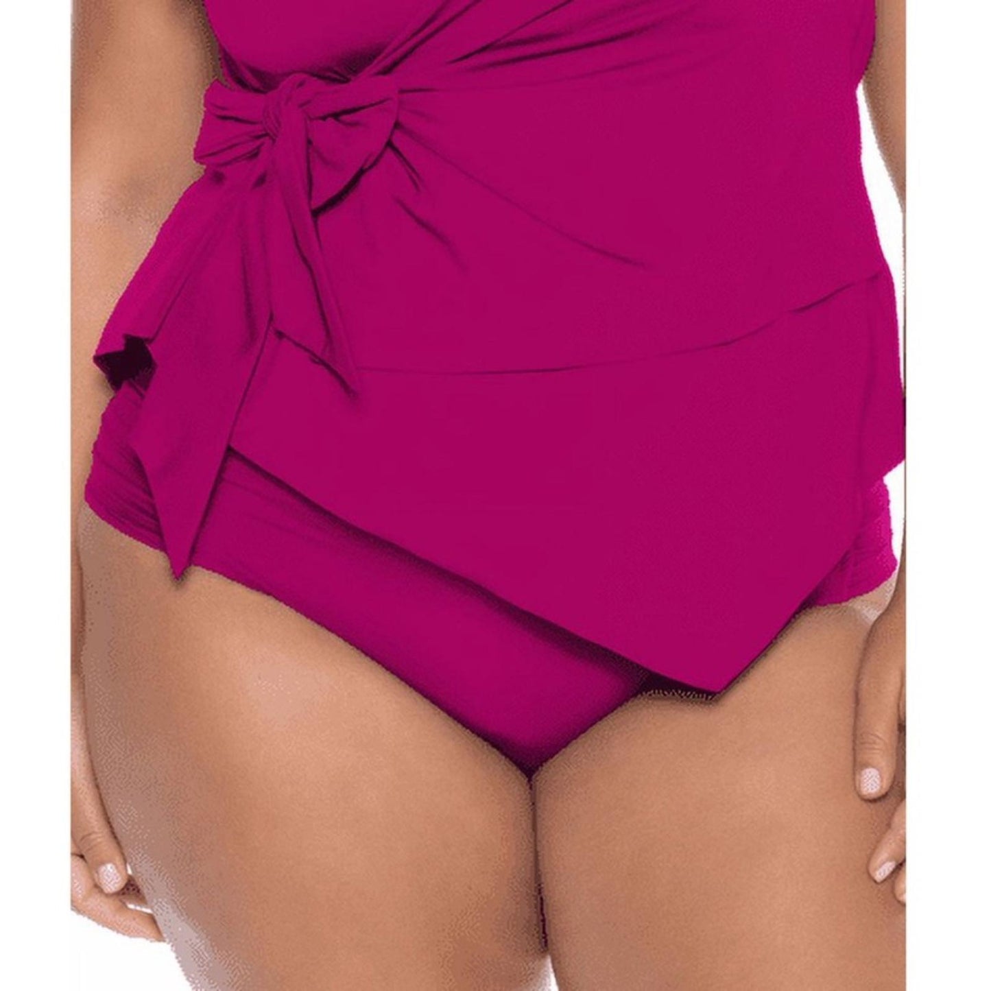 Becca Ruched Hipster Bottom Swimsuit in Purple, Plus Size 3X (22-24) NEW w/Tag