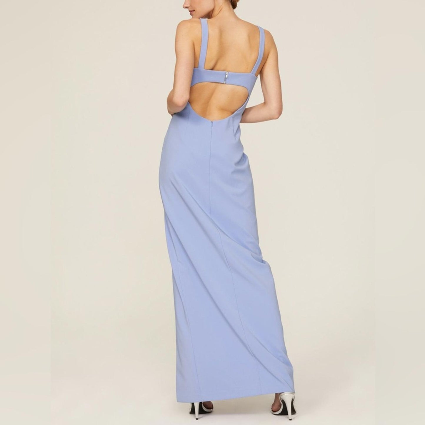 Aidan Mattox Sleeveless Cutout Column Gown in Baby Blue, Size 4 EXCELLENT! $220