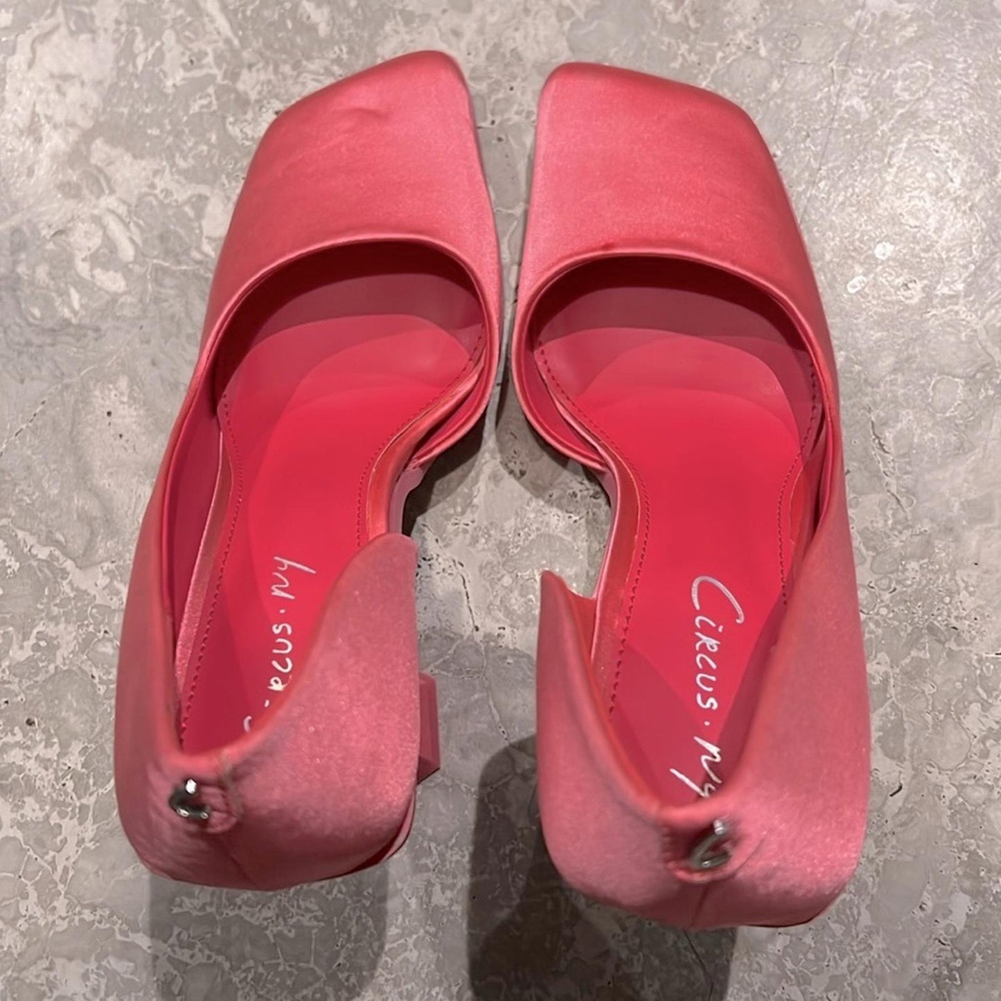 Circus Sam Edelman Rosemary Square-Toe D'Orsay Pumps, Punk Pink Satin Size 6 NEW