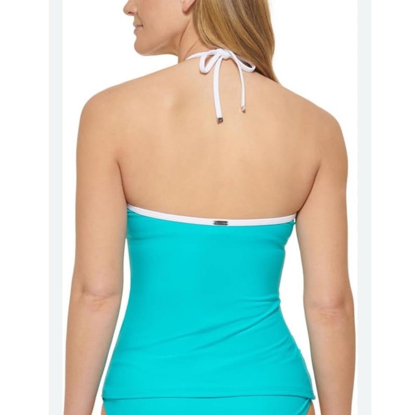 Calvin Klein Solid V-Neck Wire Free Tankini Top, Size S NEW w/Tag