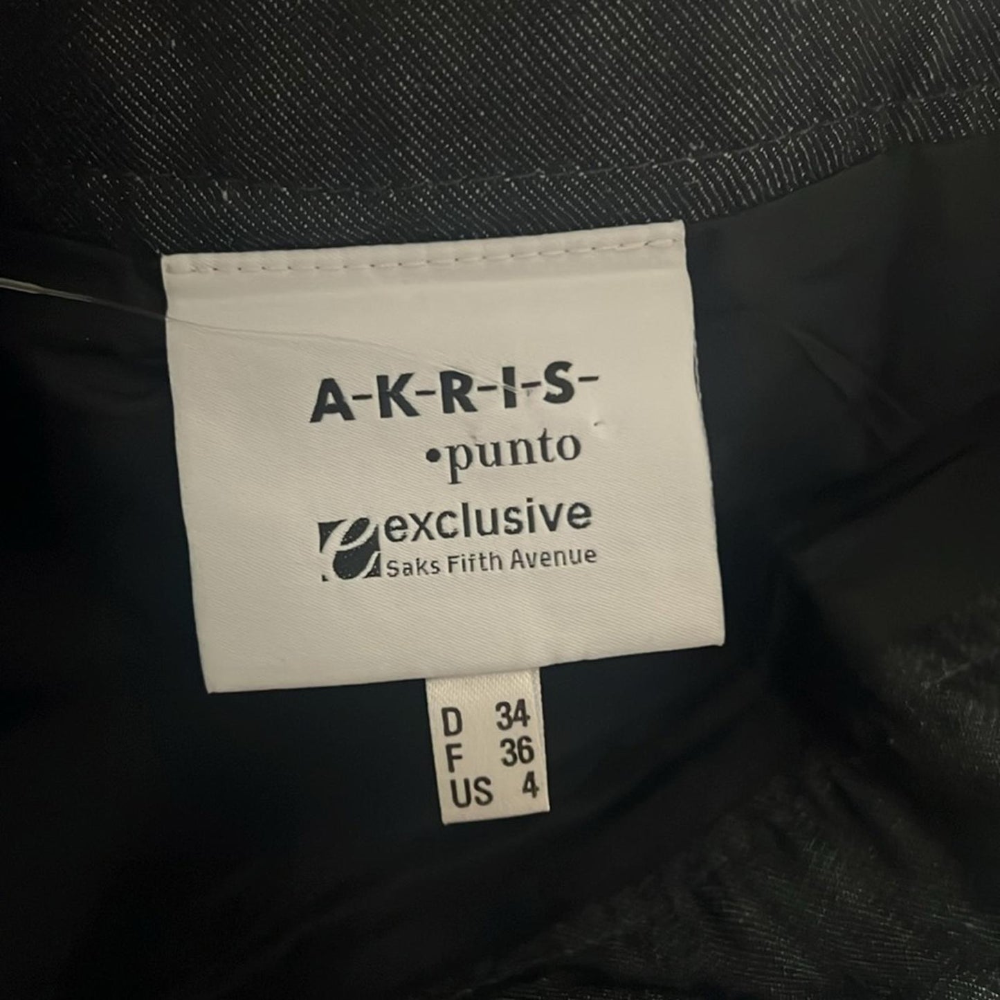 Akris Punto Fit & Flare Denim Mini Skirt in Black Size 4 EXCELLENT!
