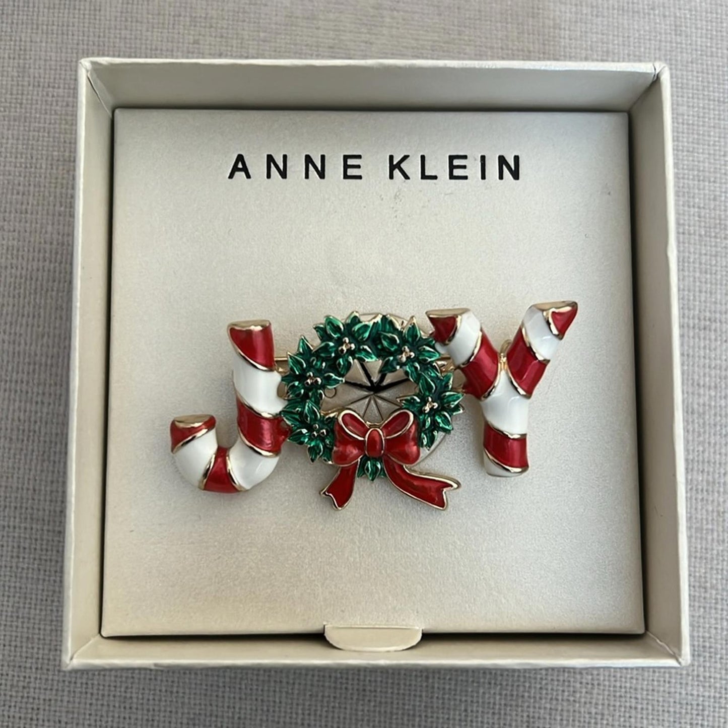 Anne Klein Good-Tone Joy Wreath Pin / Brooch - Multi , New in Box