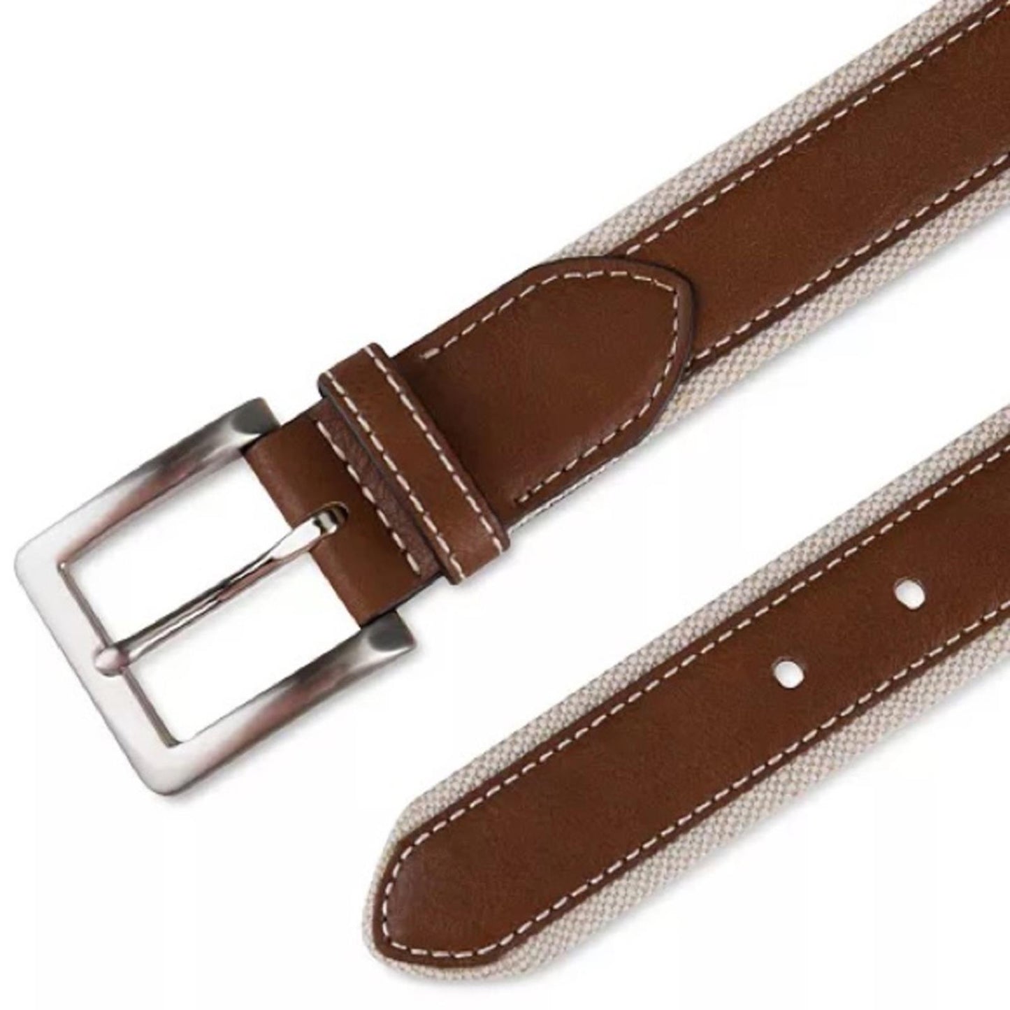 Club Room Men's 35mm Leather Overlay Belt, Size Small New with Tag