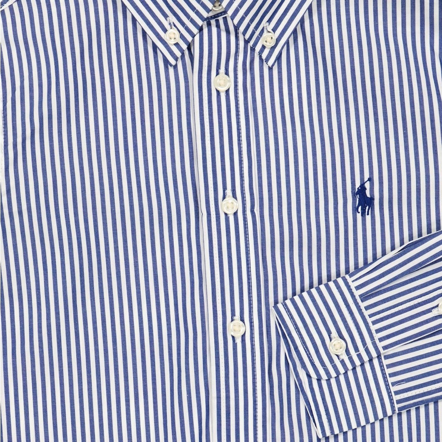 Polo Ralph Lauren Striped Cotton Poplin Shirt, Navy & White Size 14 New with Tag