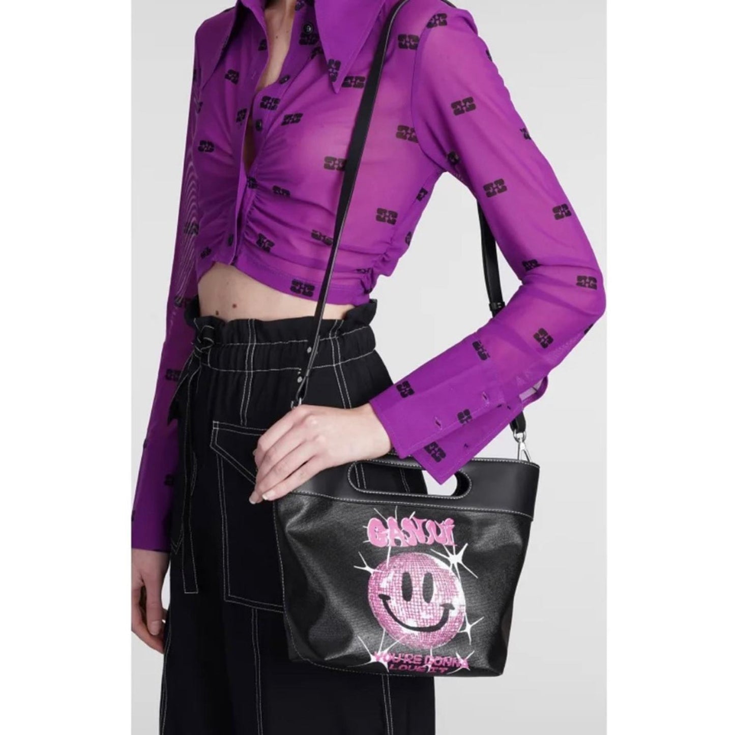 Ganni | Casual Style Street Style 2-WAY Bi-color Leather Crossbody NEW +DustBag