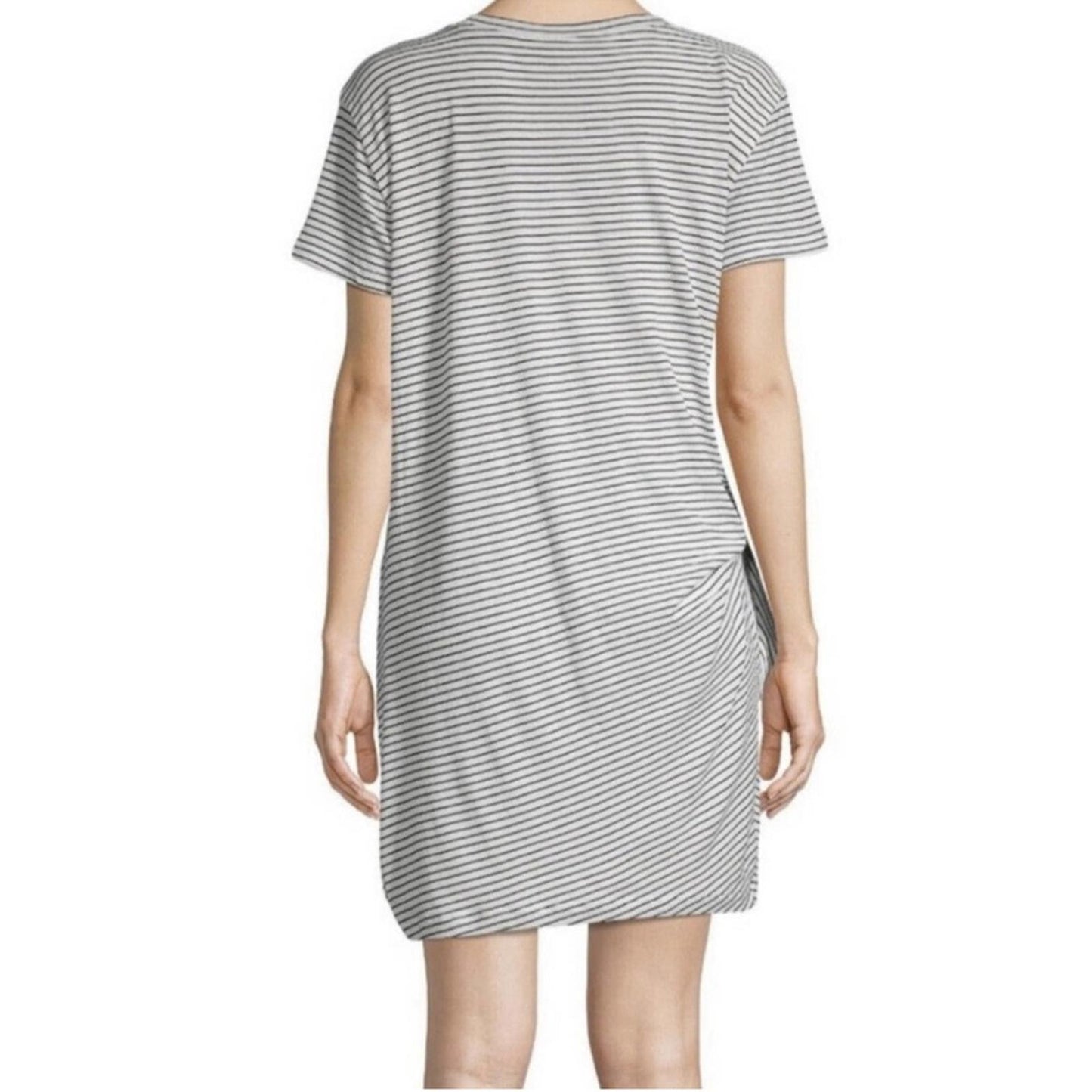 Vince Classic Stripe Side-Tie Dress, White/Black Size S EXCELLENT! Retail $225