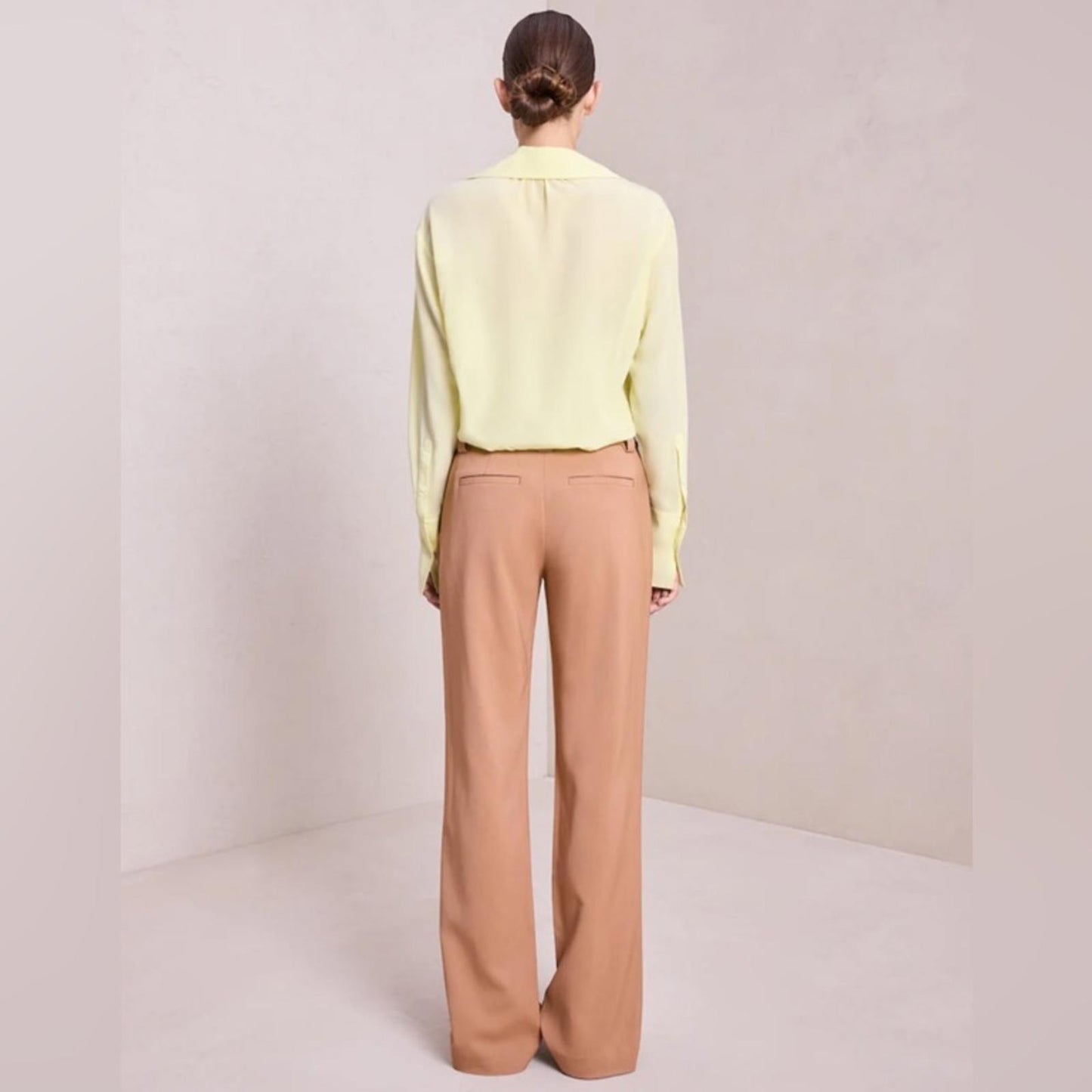 ALC Diana Silk Bodysuit, Canary Yellow Size L New w/Tag Retail $425