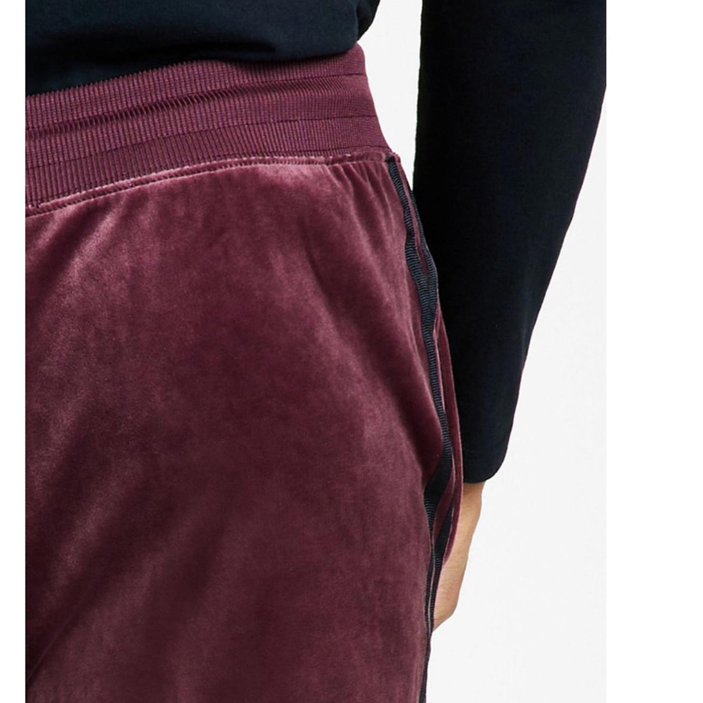 NEW INC Men's Regular-Fit Side Stripe Velour Joggers, Size L Retail $59.50