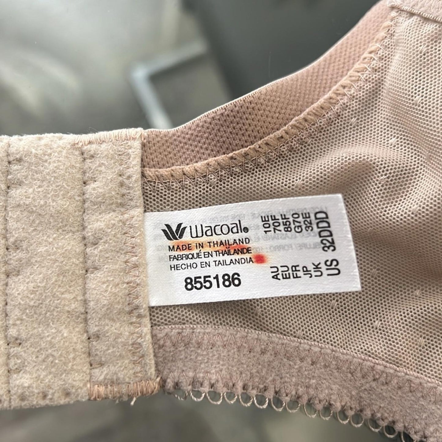 WACOAL Retro Chic Lace Bra w/Mesh Detail, Nude/Tan Size 32DDD EXCELLENT! $68