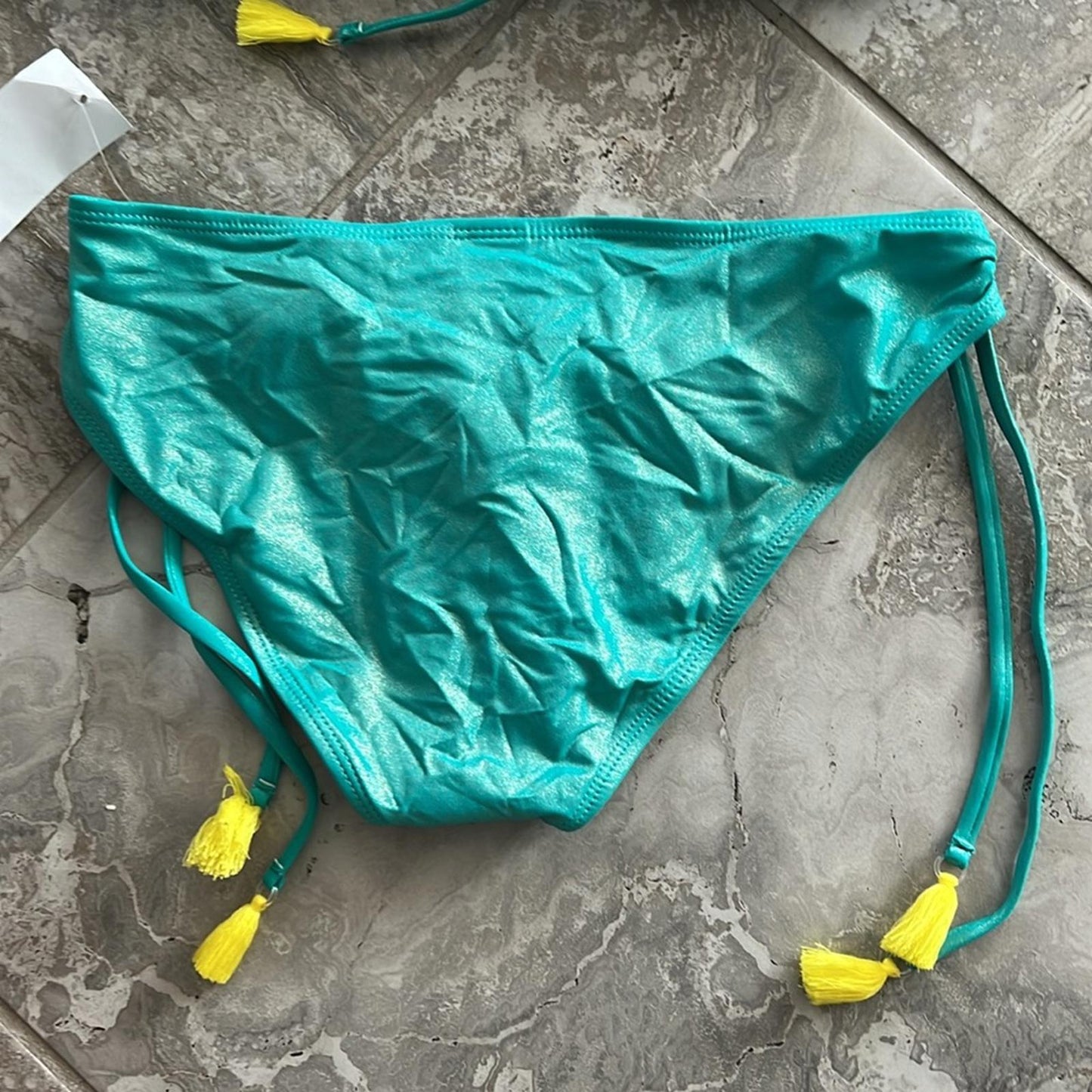 Beach Lingo Mermaid 2-Piece Metallic Turquoise Bikini Swimsuit Size 16 New w/Tag