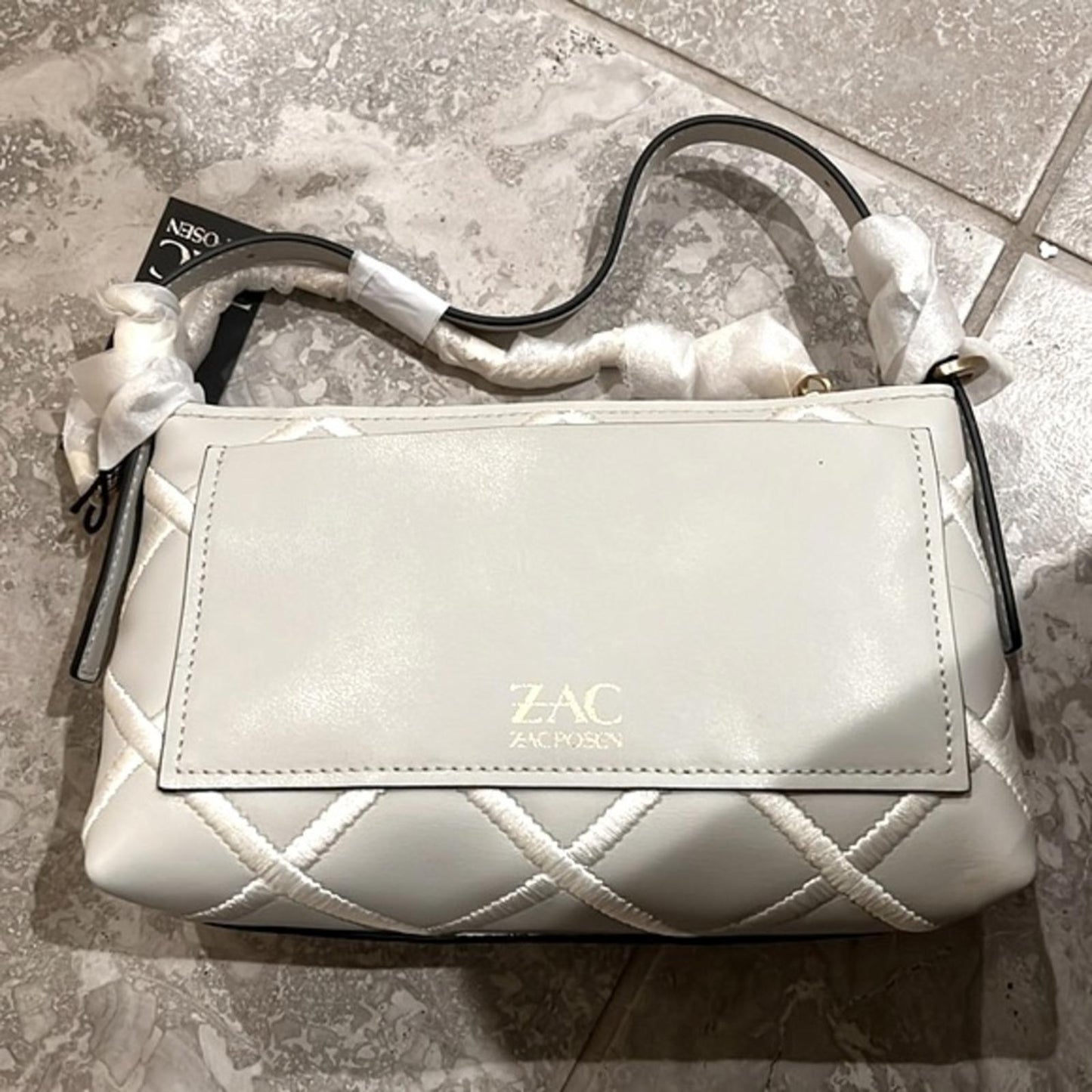 ZAC POSEN Zip Top Crossbody Bag in Moonlight, New w/Tag Retail $250