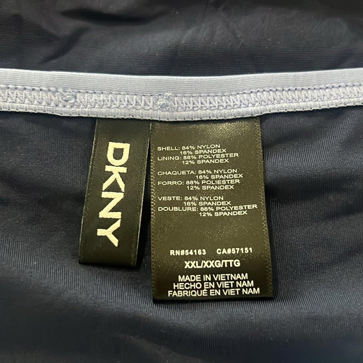DKNY Navy Color Block Stretch Lined Bikini FullCoverage Swim Bottom Size XXL NWT