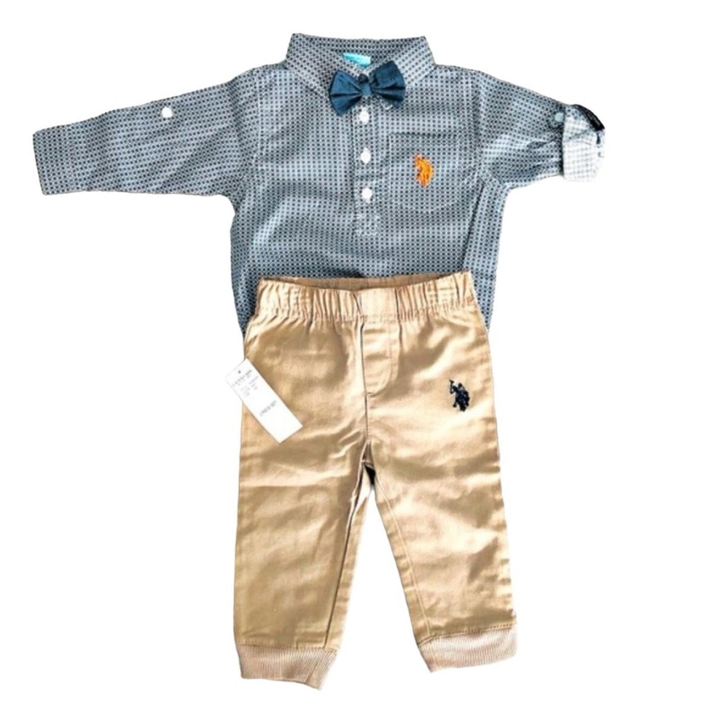 U.S. Polo Assn. 2-Piece Set Shirt & Jogger Pants Baby Size 12M New w/Tag