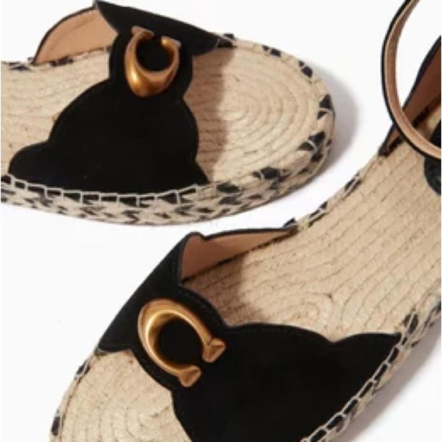 Coach Women's Dillon Espadrille Sandals in Black, Size 11 New in Box