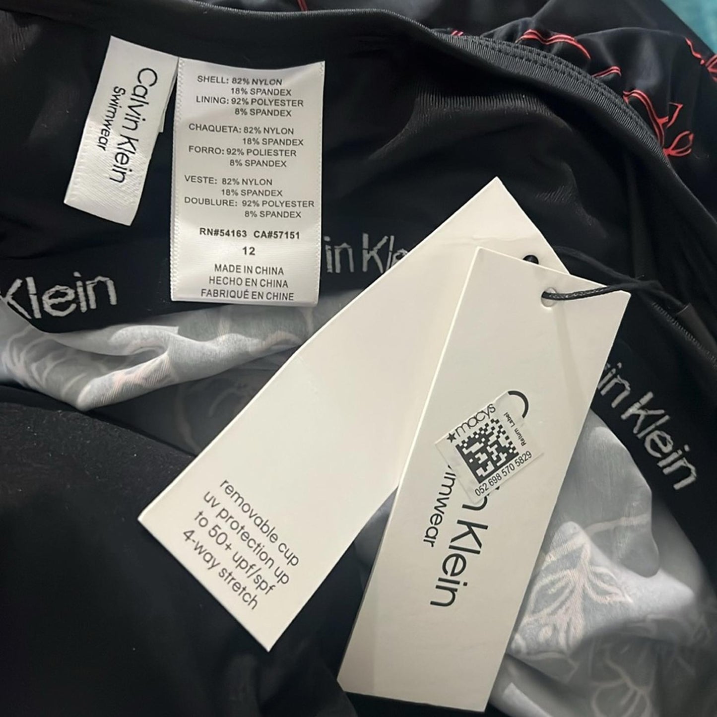Calvin Klein High Neck Halter Blouson in Black/Red, Size 12 NEW w/Tag $118