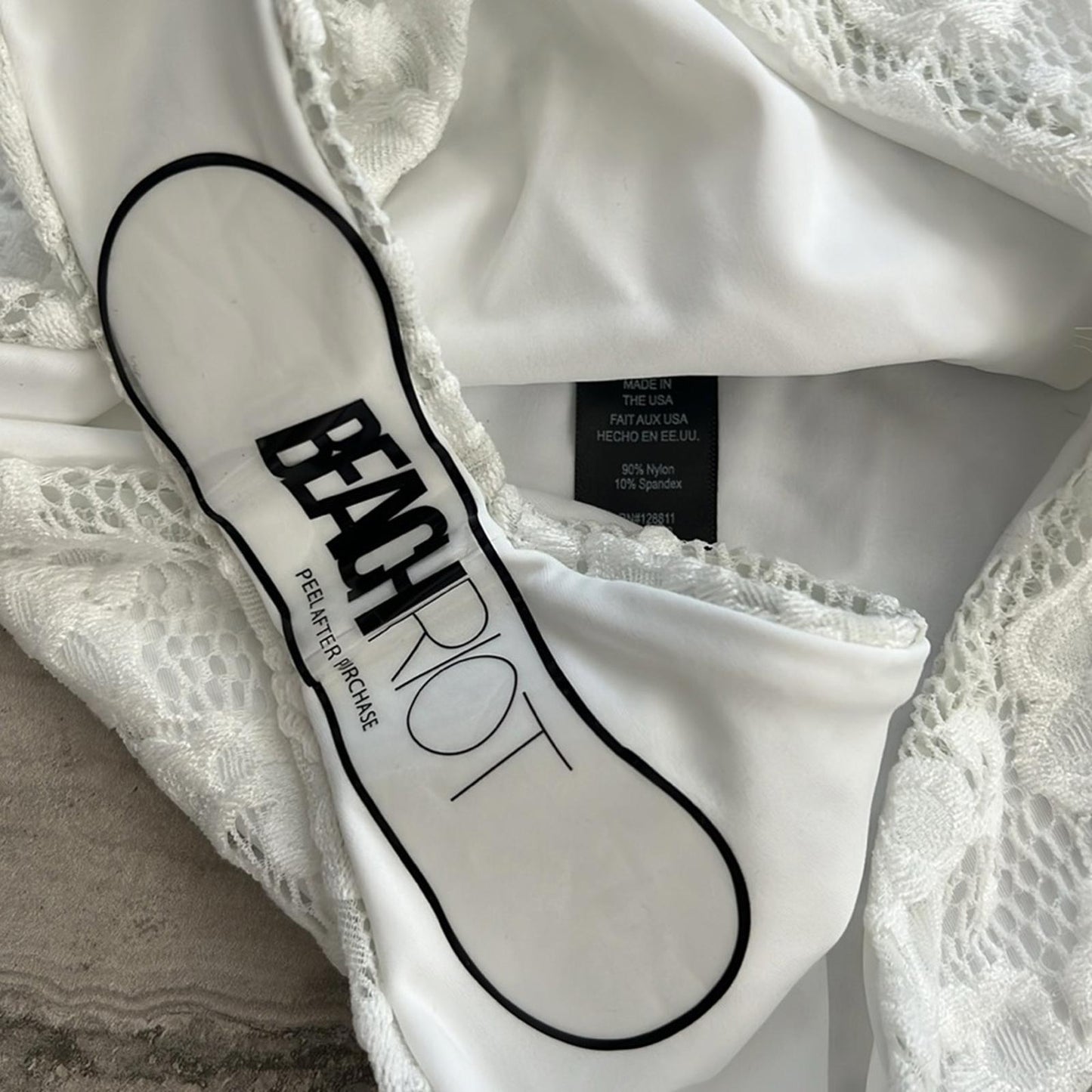 Beach Riot x REVOLVE Selena Lace Bridal One Piece Swimsuit, White Size XS NEW