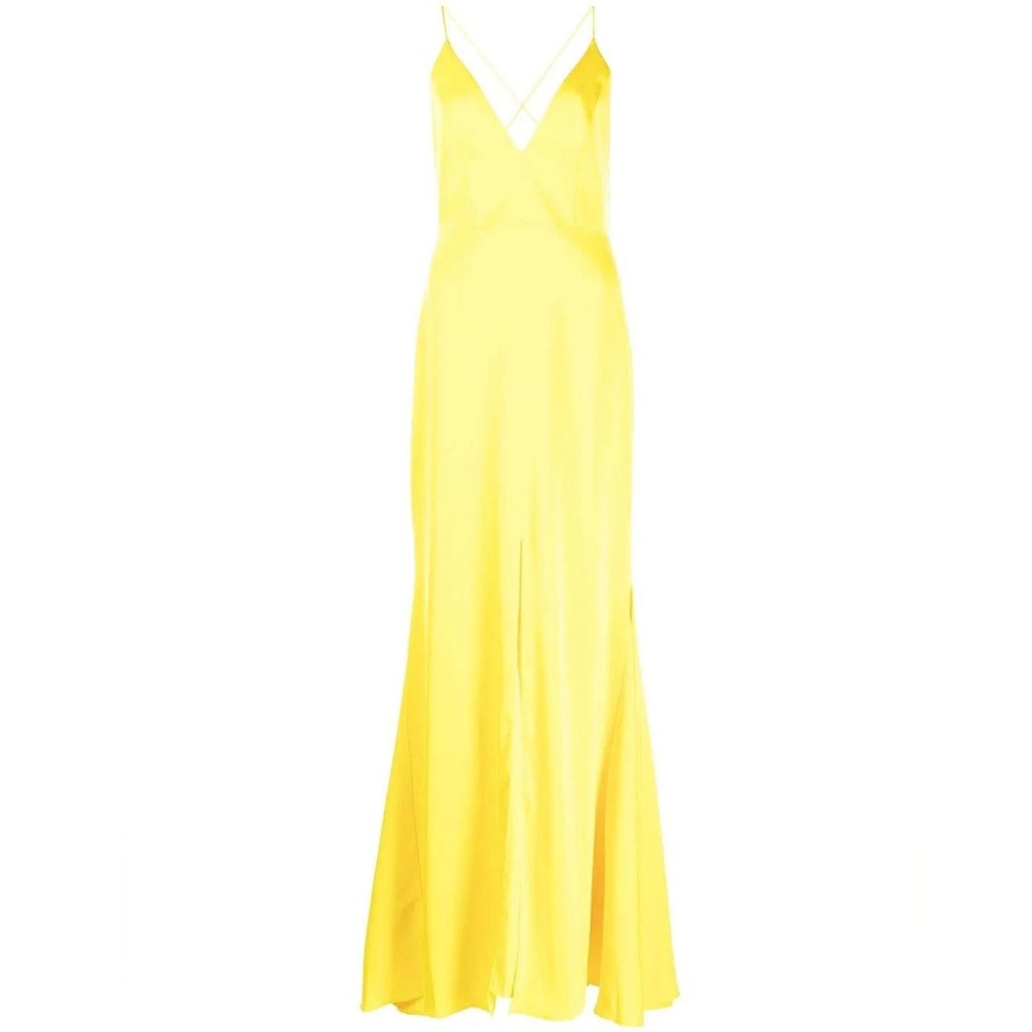 Aidan Mattox V-Neck Mermaid Gown, Evening Dress in Lemon Size 10 NWT $295