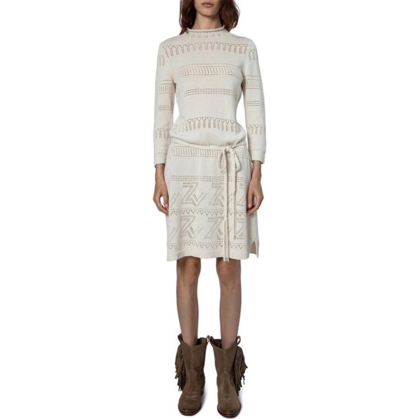 Zadig & Voltaire Cecily ZV Monogrammed Knit Dress, Size M New w/Tag, Retail $548